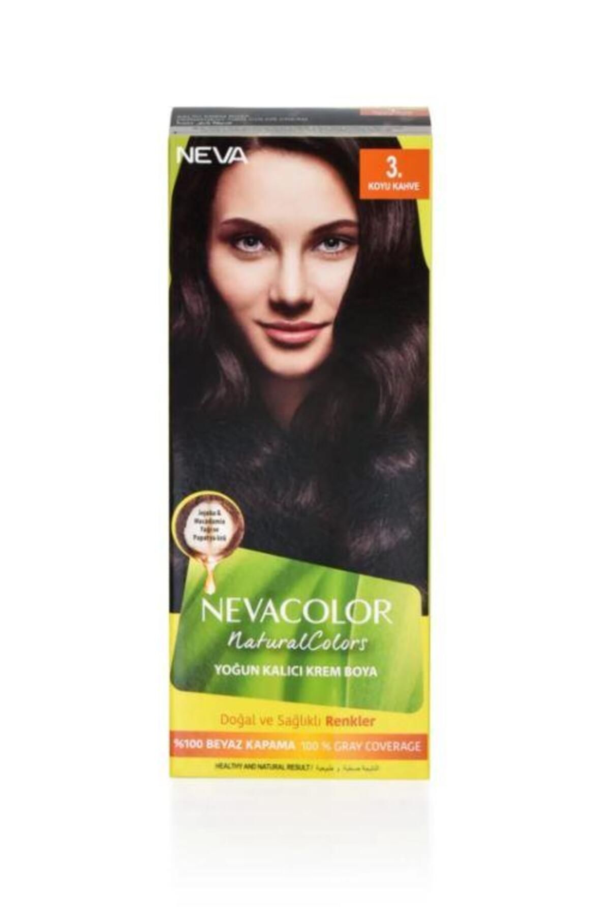 Neva Color Natural Colors Kalıcı Saç Boya Seti 3. Koyu Kahve