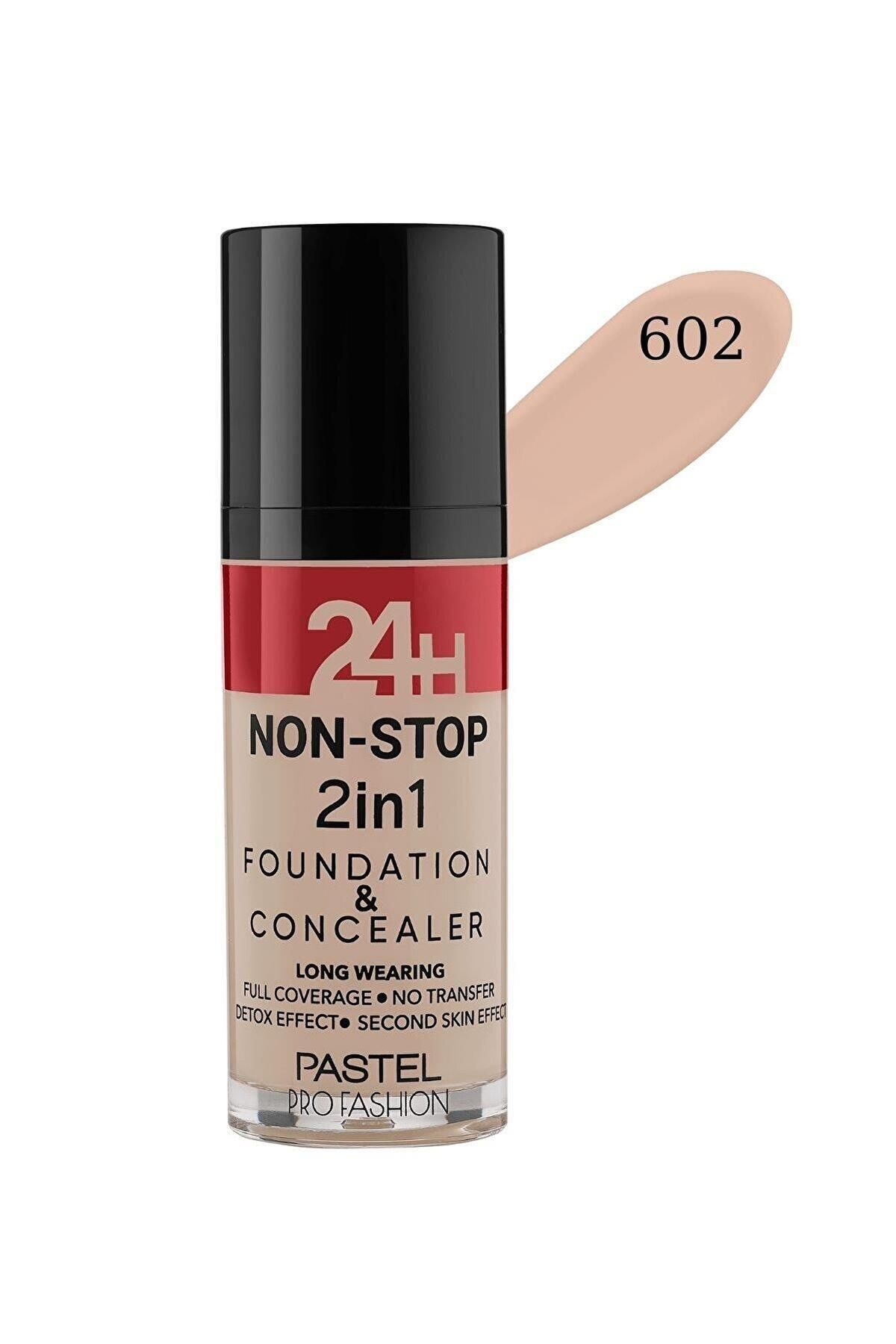 Pastel 24H Non-Stop 2in1 Foundation & Concealer - Fondöten & Kapatıcı 602 Light Porcelain