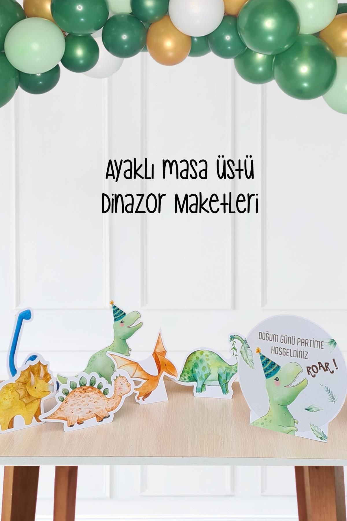 PEKSHOP Dinozor Konsept Doğum Günü Ayaklı Pano Seti Masa Üstü