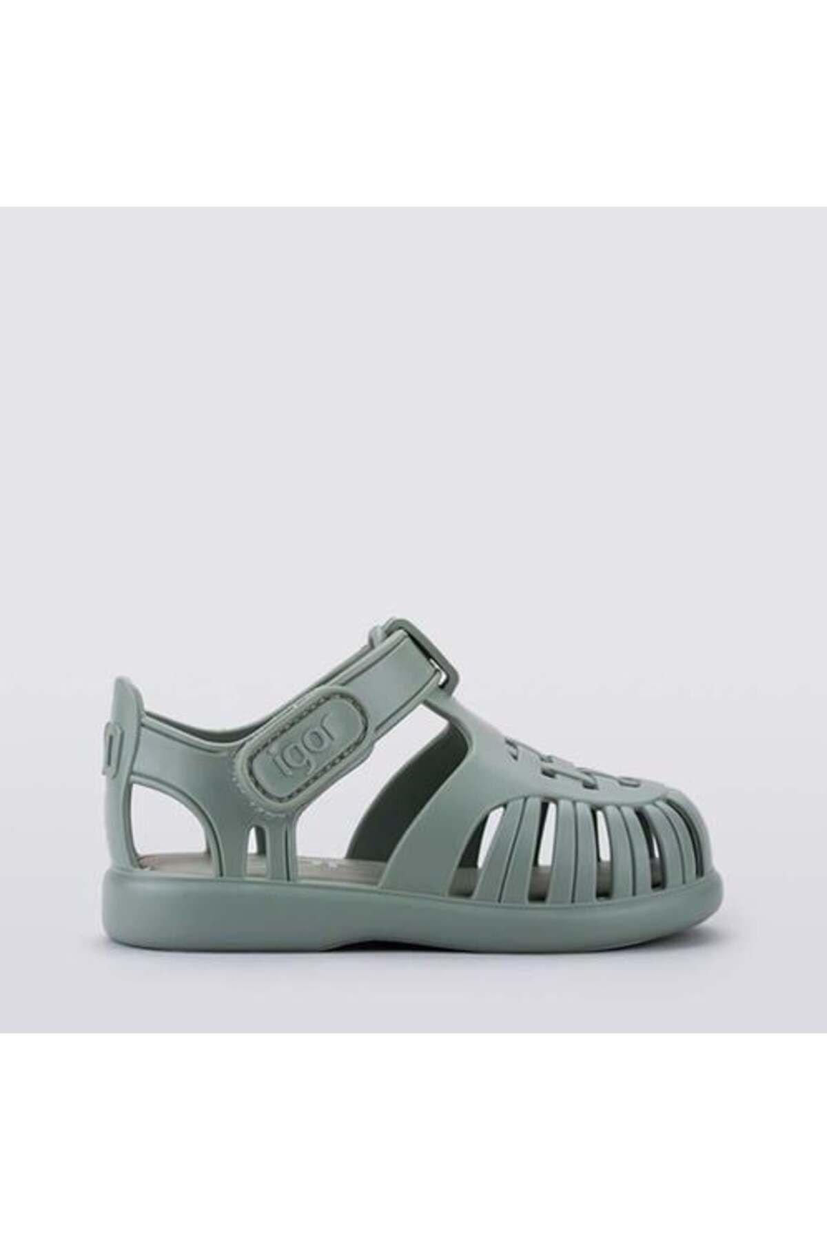 IGOR Tobby Solid - Nuevo Verde Çocuk Cırtlı Sandalet
