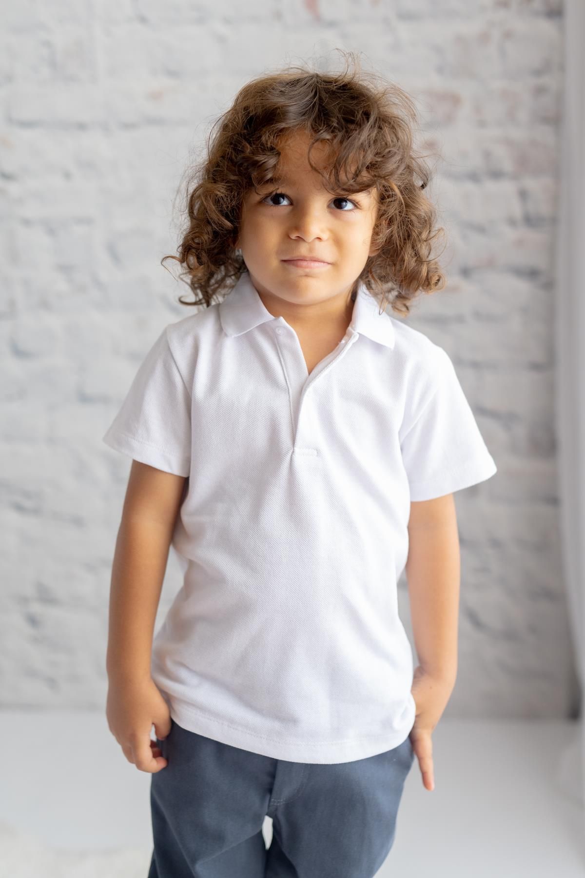 Zeyland Unisex Çocuk Polo Yaka Kısa Kol T-shirt