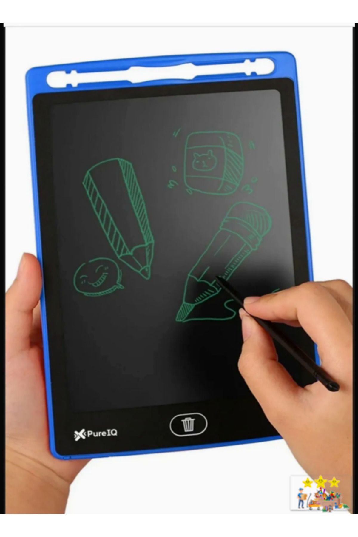 ZEYSHOPİNG Grafik Digital Uyumlu Çocuk Yazı Çizim Tableti Lcd 8.5 Inc Ekranlı Mavi Bilgisayar Kalemli Egitici