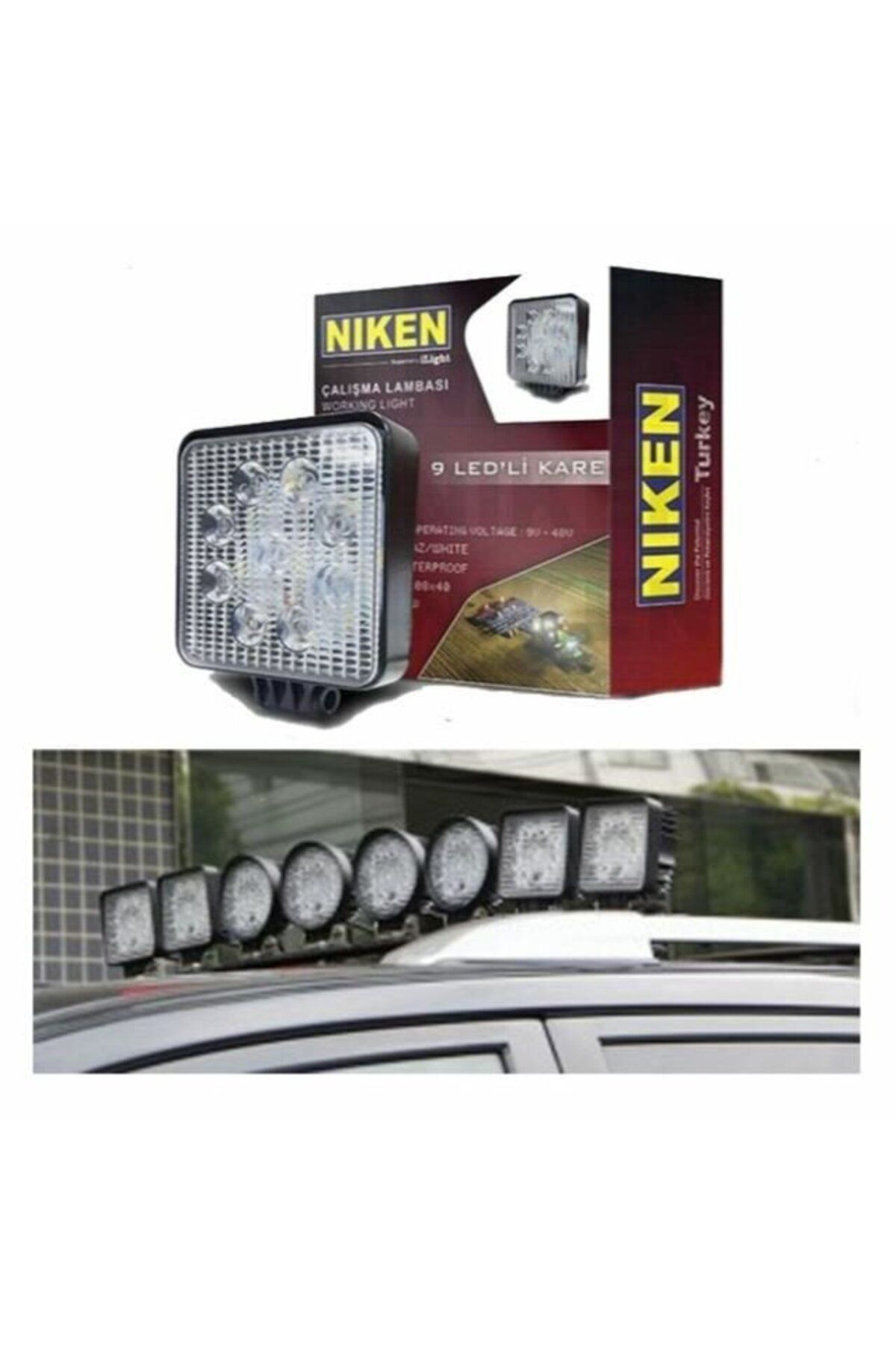 Niken Led çalışma lambası pro 9 ledli off road Uyumlu sis lambası kare tip Niken