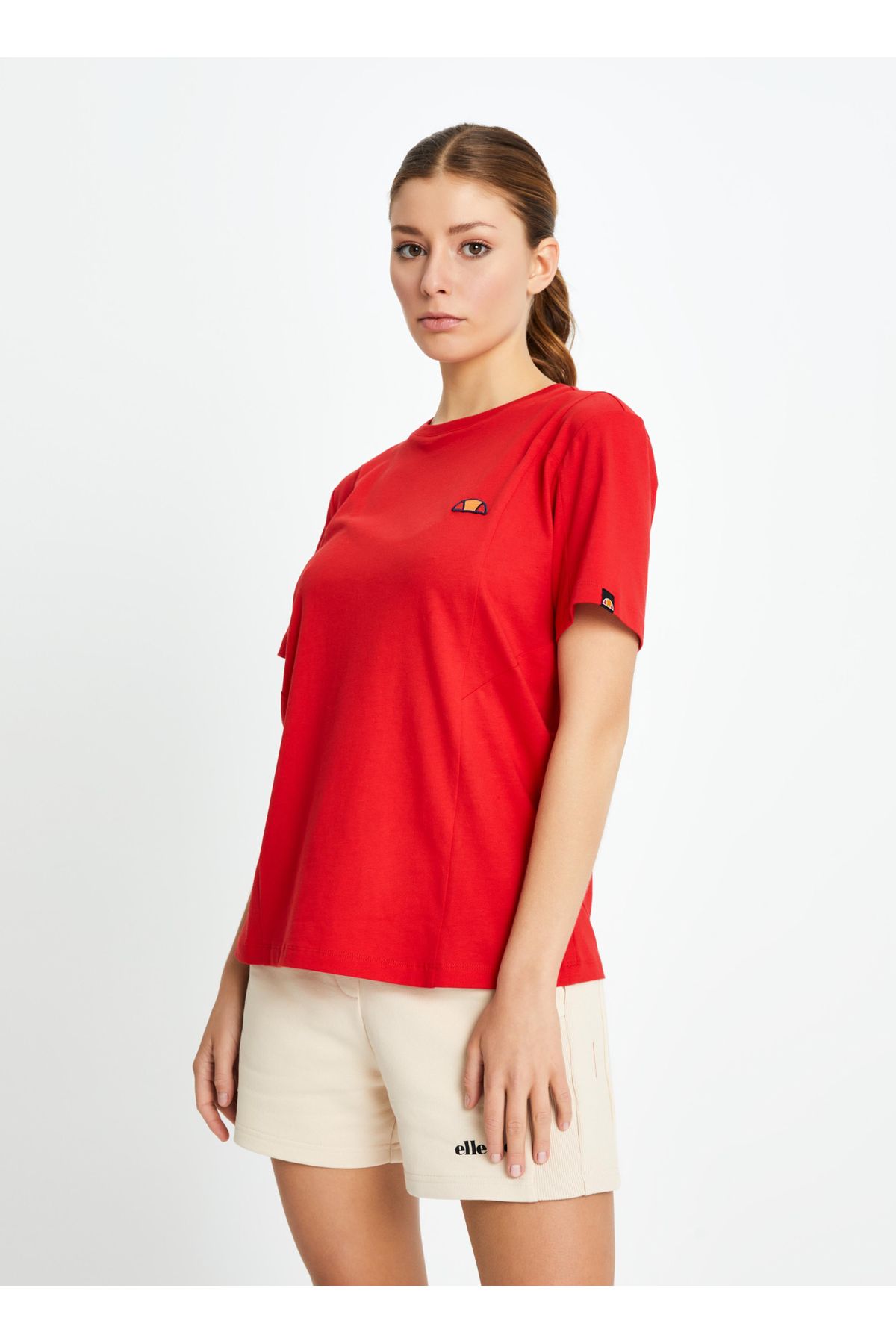 Ellesse Kırmızı Kadın Bisiklet Yaka T-Shirt EF141-RD