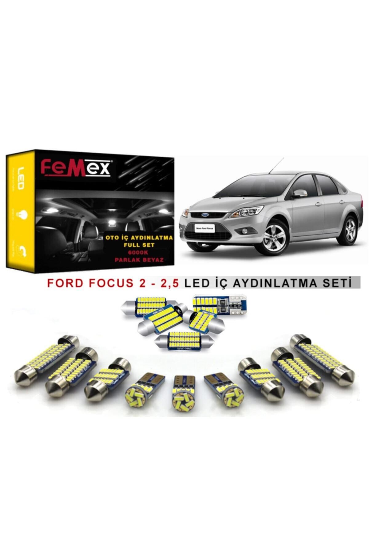 FEMEX Ford Focus 2 -2,5 Led Iç Aydınlatma Ampul Seti Parlak Beyaz