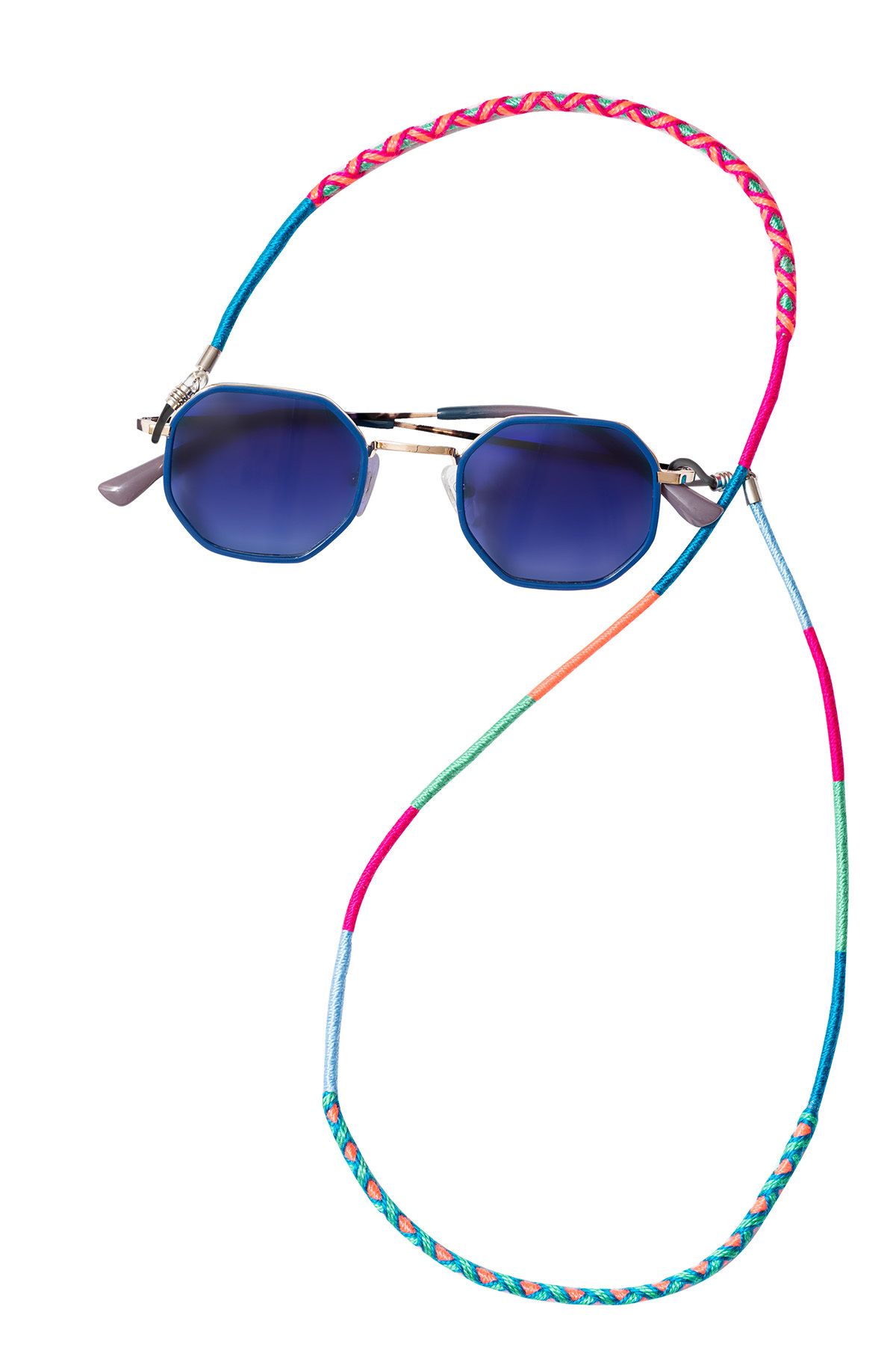 Hippi Raspberry Renkli 70 Cm El Emeği Örgülü Özel Tasarım Yapılı Unisex Gözlük Ipi Aksesuarı