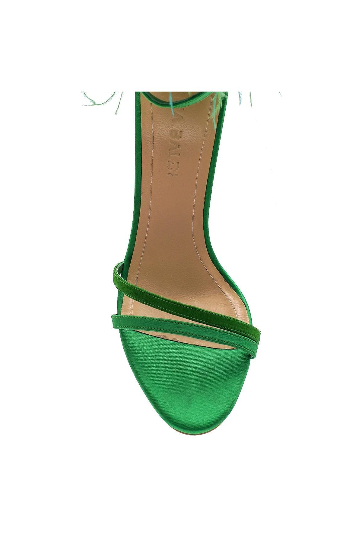 Sofia Baldi Nıda Yeşil Saten Kadın Topuklu Sandalet