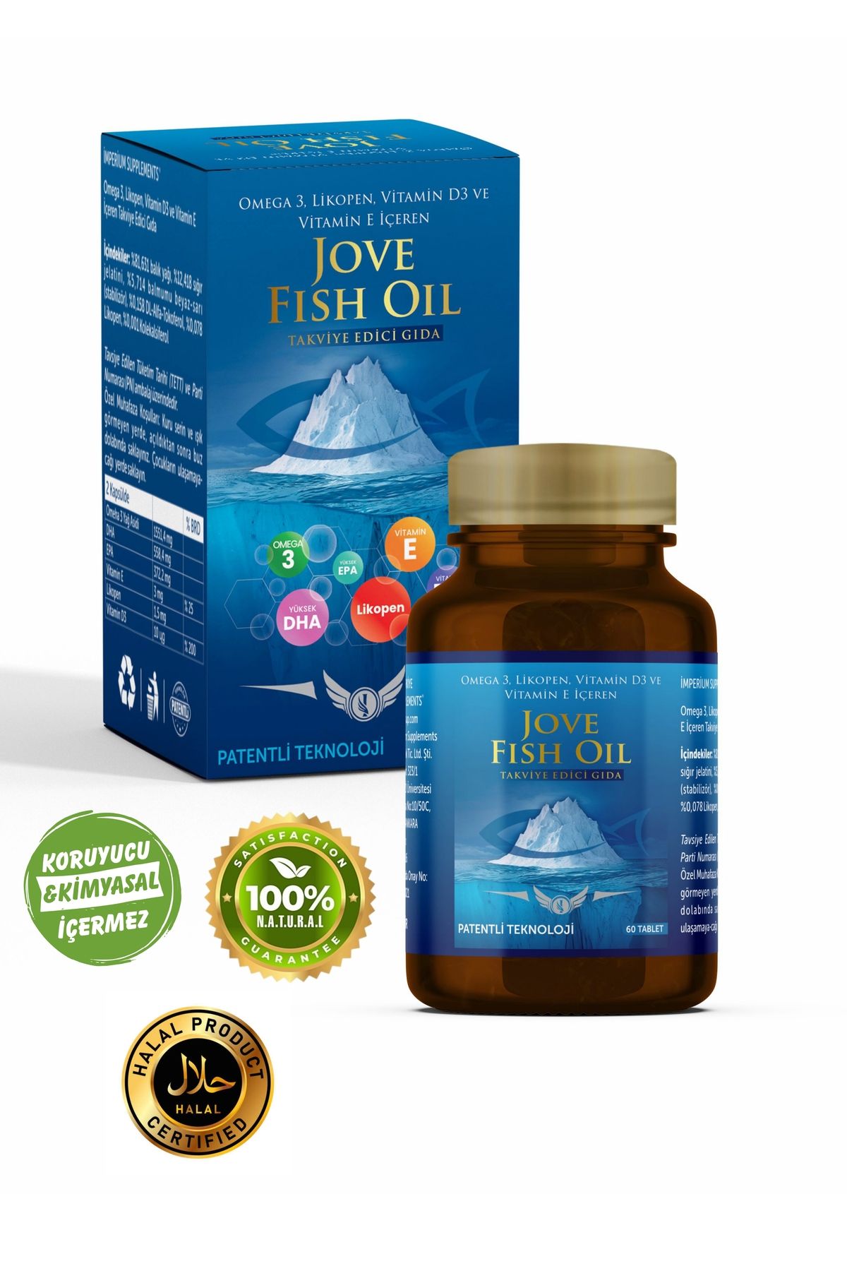 Jove Fish Oil 60 Tablet E Vitamini D Vitamini Likopen Yüksek Epa Dha