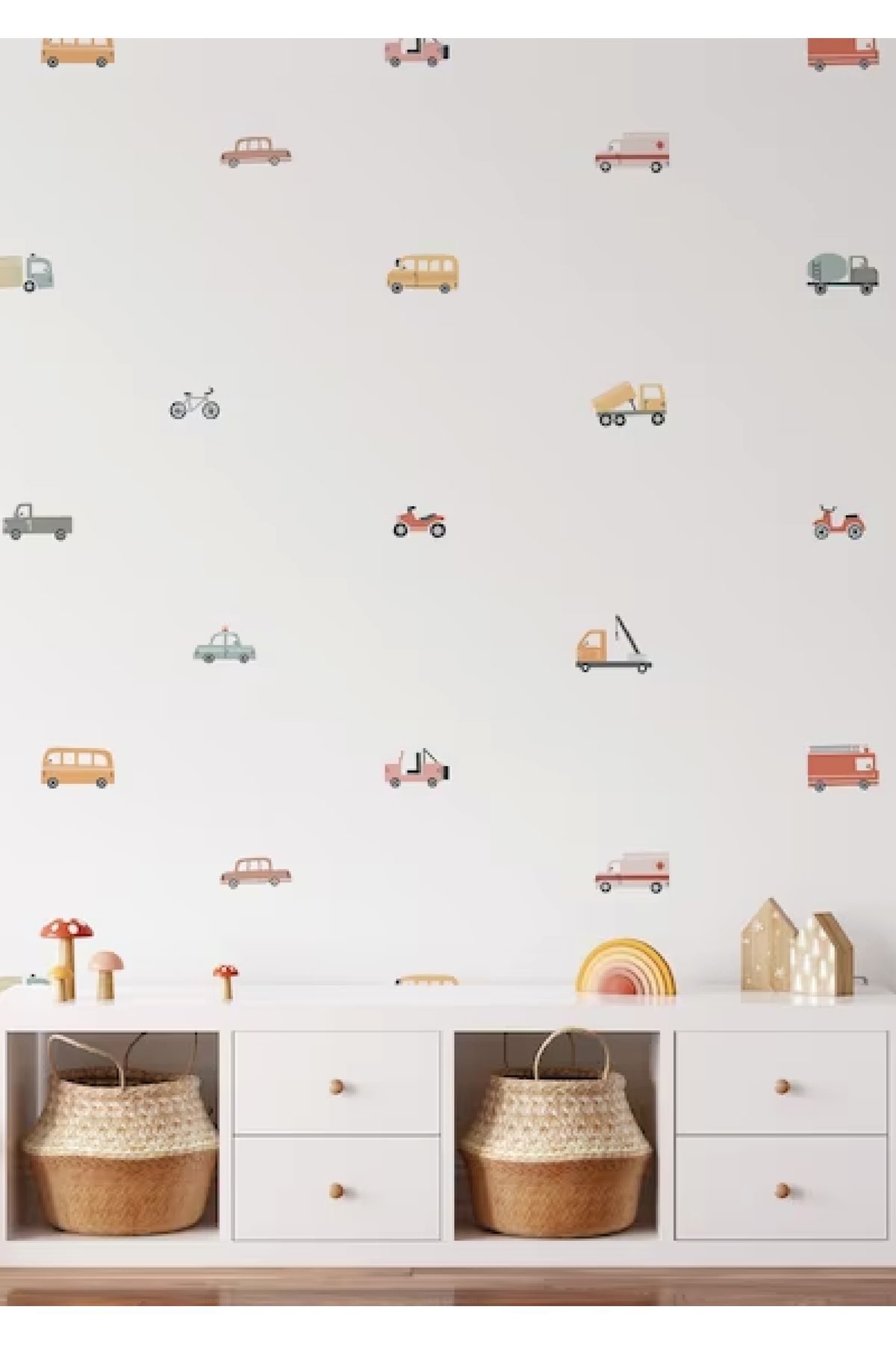 WALLHUMAN Ulaşım Araçları Çocuk Odası Duvar Stickerı