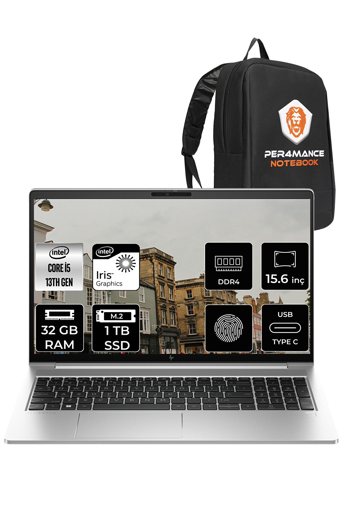 Elitbook 650 G10 i5 1335U 32GB RAM 1TB SSD 15.6'' FHD FDOS 725N9EA _32 PER4 ÇANTA