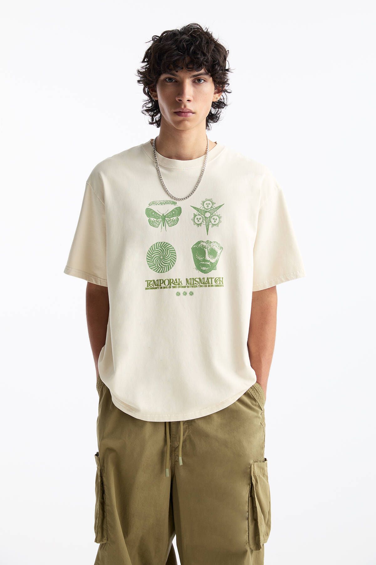 Pull & Bear Grafik baskılı pamuklu t-shirt