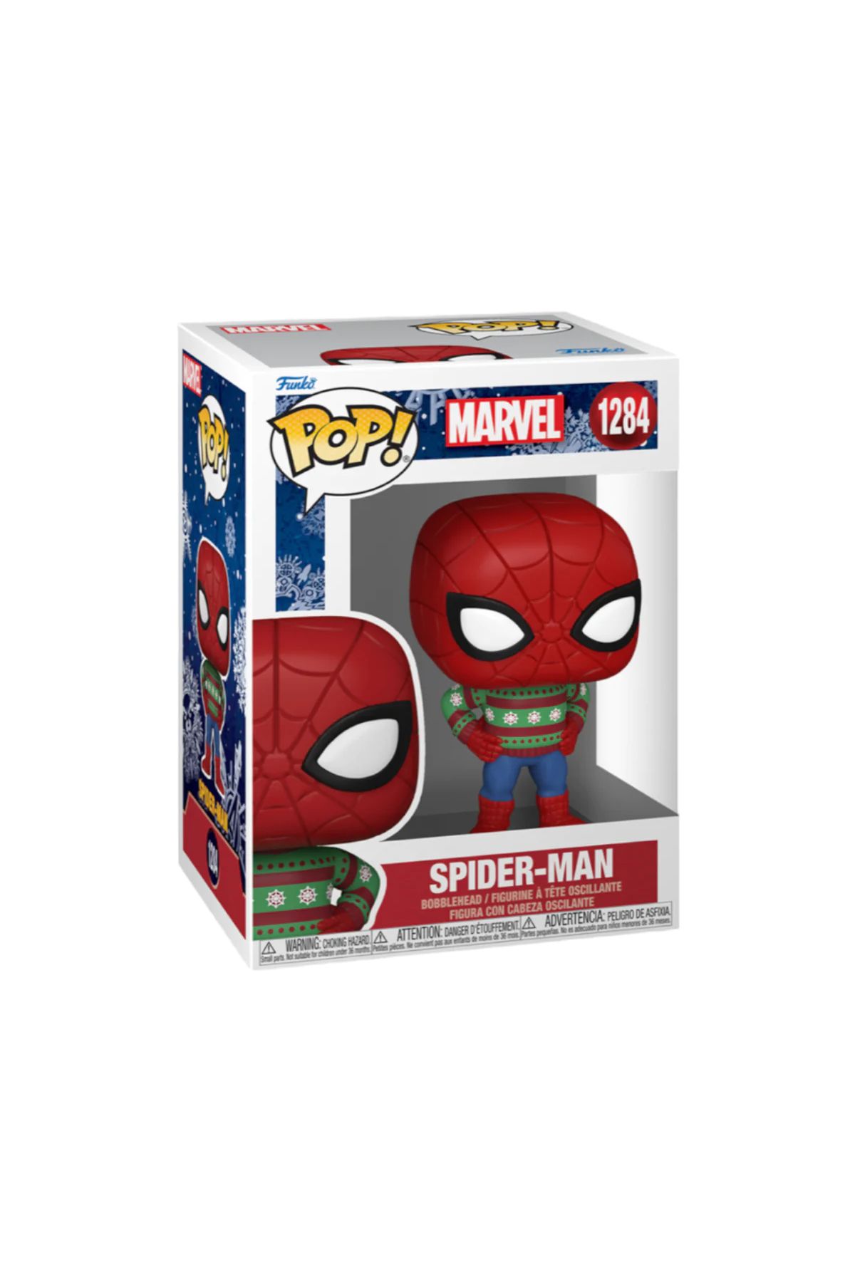 Funko Pop! Marvel: Holiday Spider Man Swtr No:1284 Bobble Head