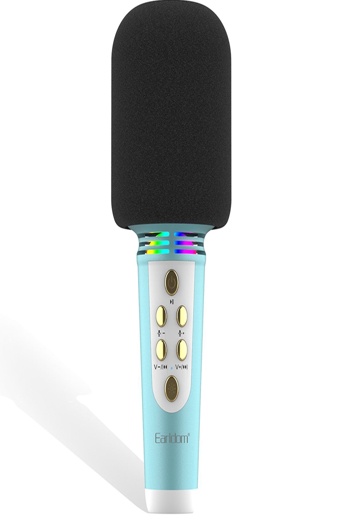 NewFace Earldom MC6 Led Işıklı Karaoke Mikrofon - Siyah 360110