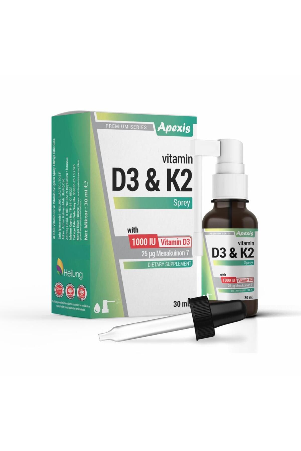 Apexis Vitamin D3 & K2 Oral Sprey Takviye Edici Gıda