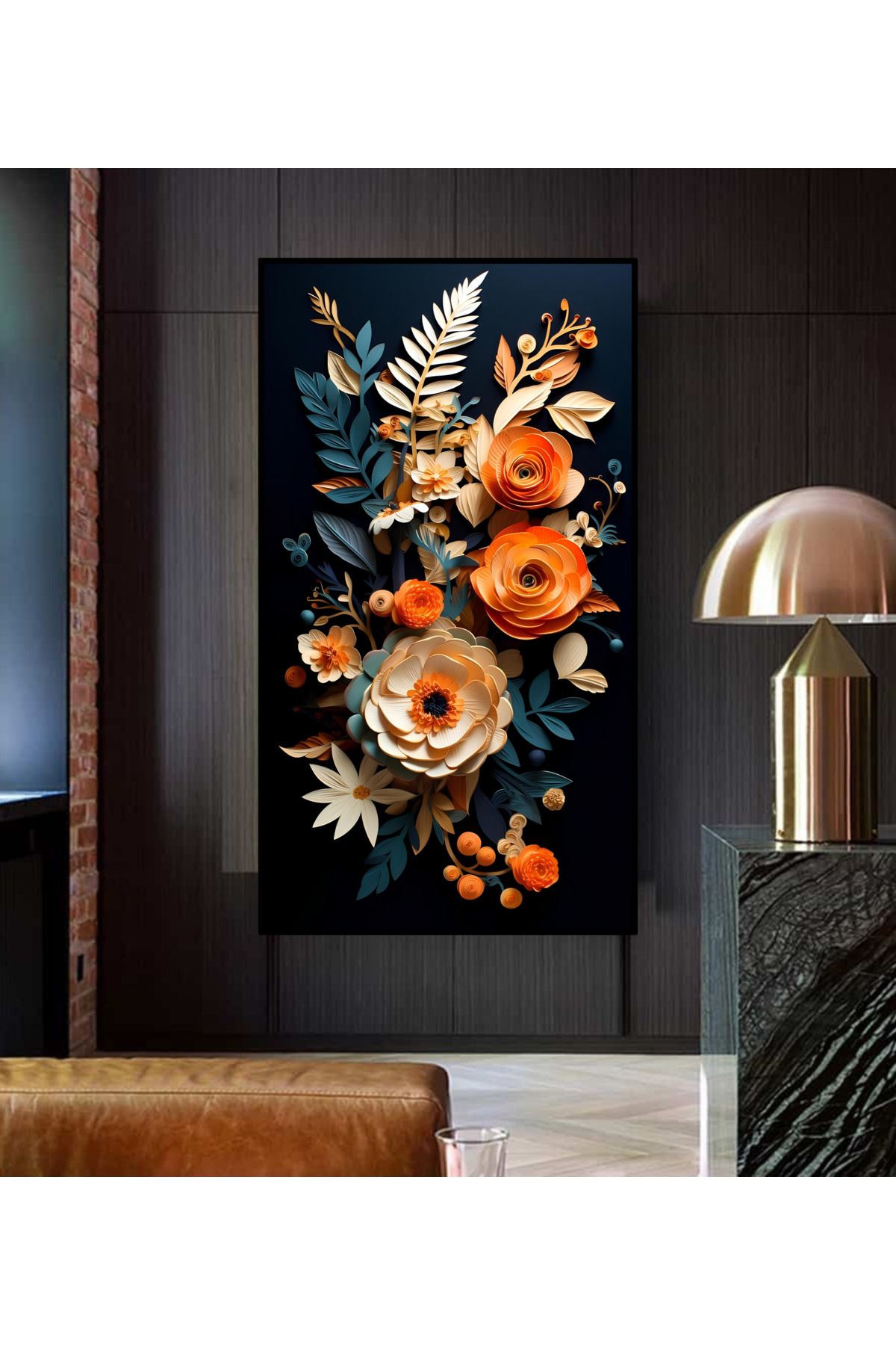 TRADE AYS Renkli Çiçekler Dekoratif Kanvas Duvar Tablo