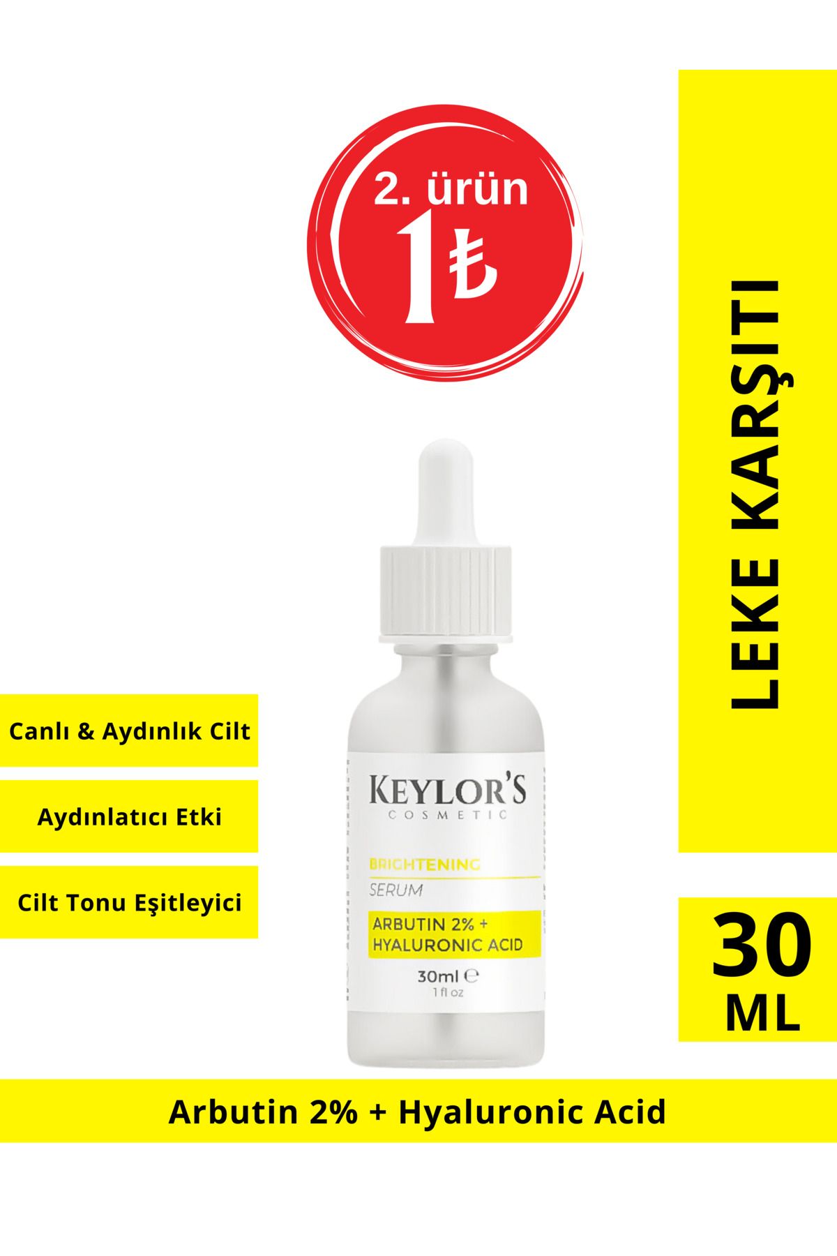 Keylor's Cosmetic Leke Karşıtı Arbutin Cilt Bakım Serumu 30 ml ( Arbutin %2 Hyalüronik Asit )