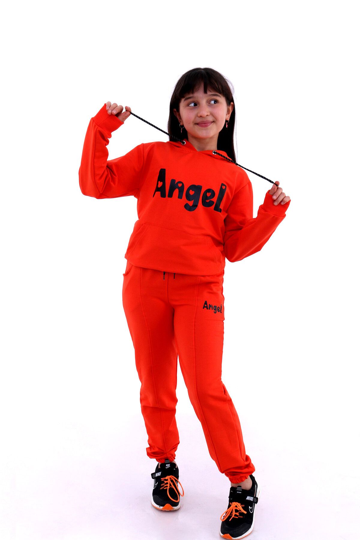 Cansın Mini Kız Çocuk Kiremit Angel Nakışlı 5-9 Yaş Takım 4143-4