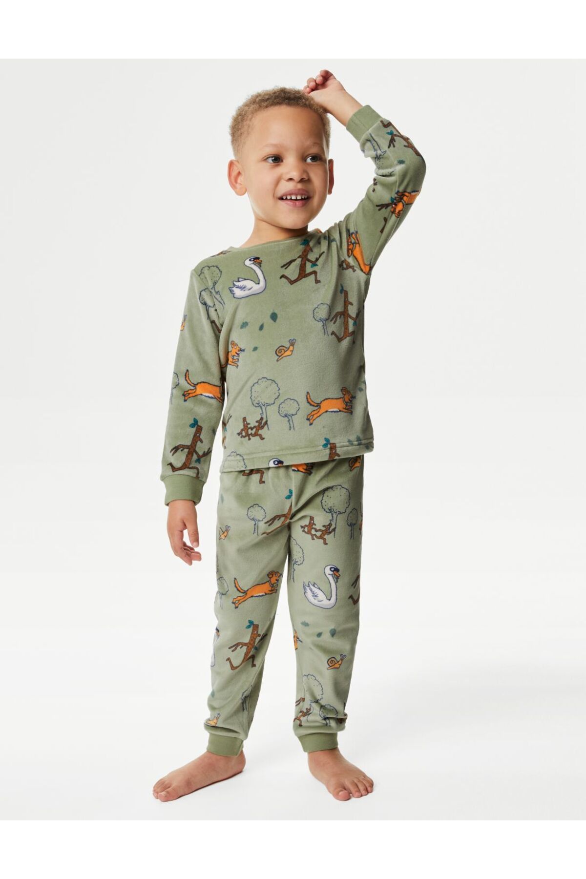 Marks & Spencer Stick Man™ Uzun Kollu Kadife Pijama Takımı (1-8 Yaş)