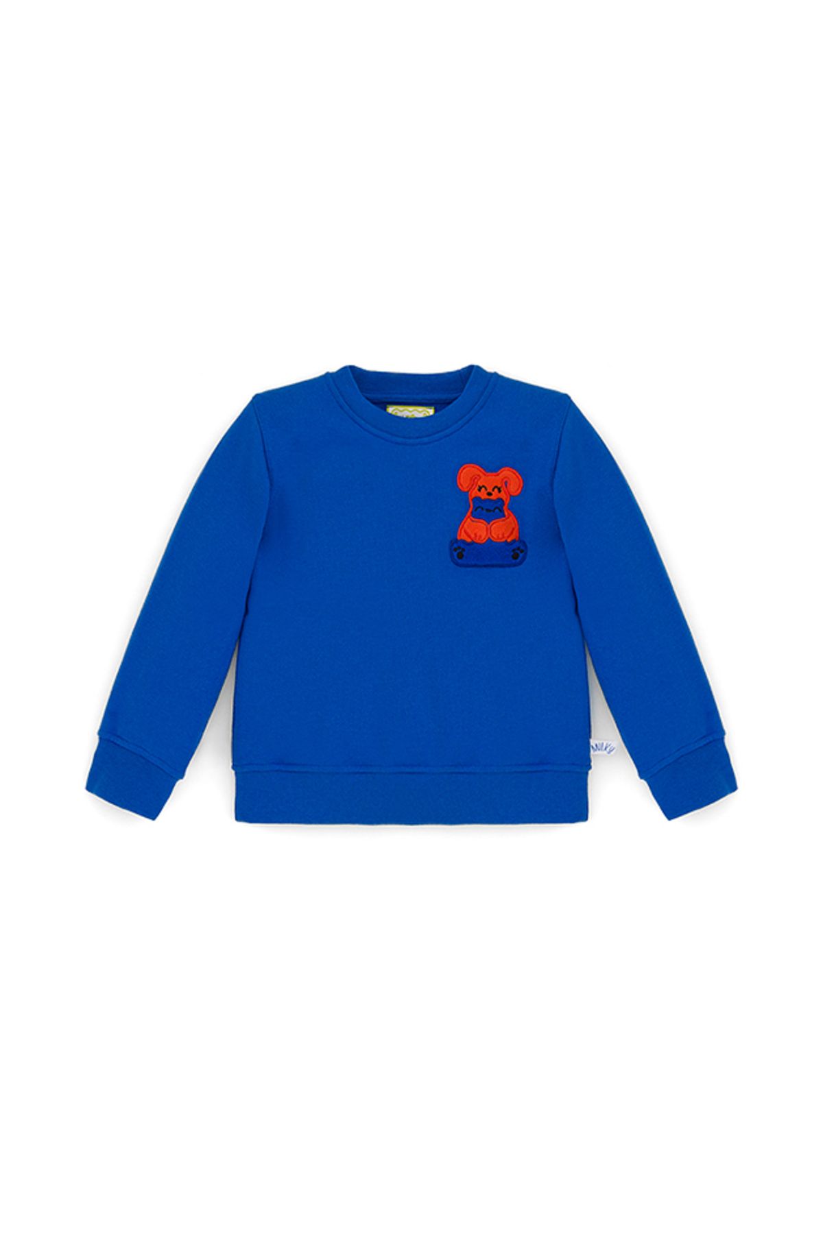 Milky Wilky Çocuk Bisiklet Yaka Sesli Sweatshirt Saks Mavisi