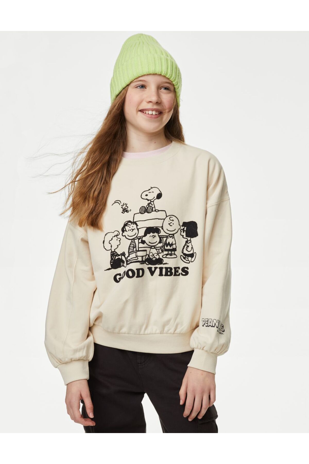 Marks & Spencer Snoopy™ Yuvarlak Yaka Sweatshirt (6-16 Yaş)