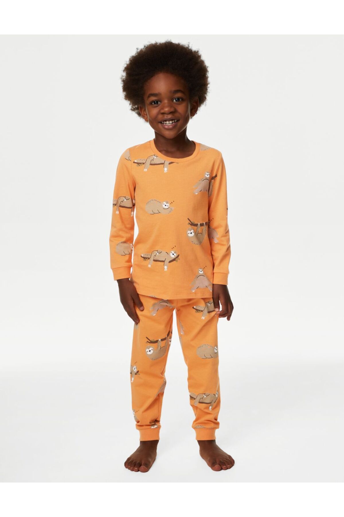 Marks & Spencer Saf Pamuklu Desenli Pijama Takımı (1-8 Yaş)