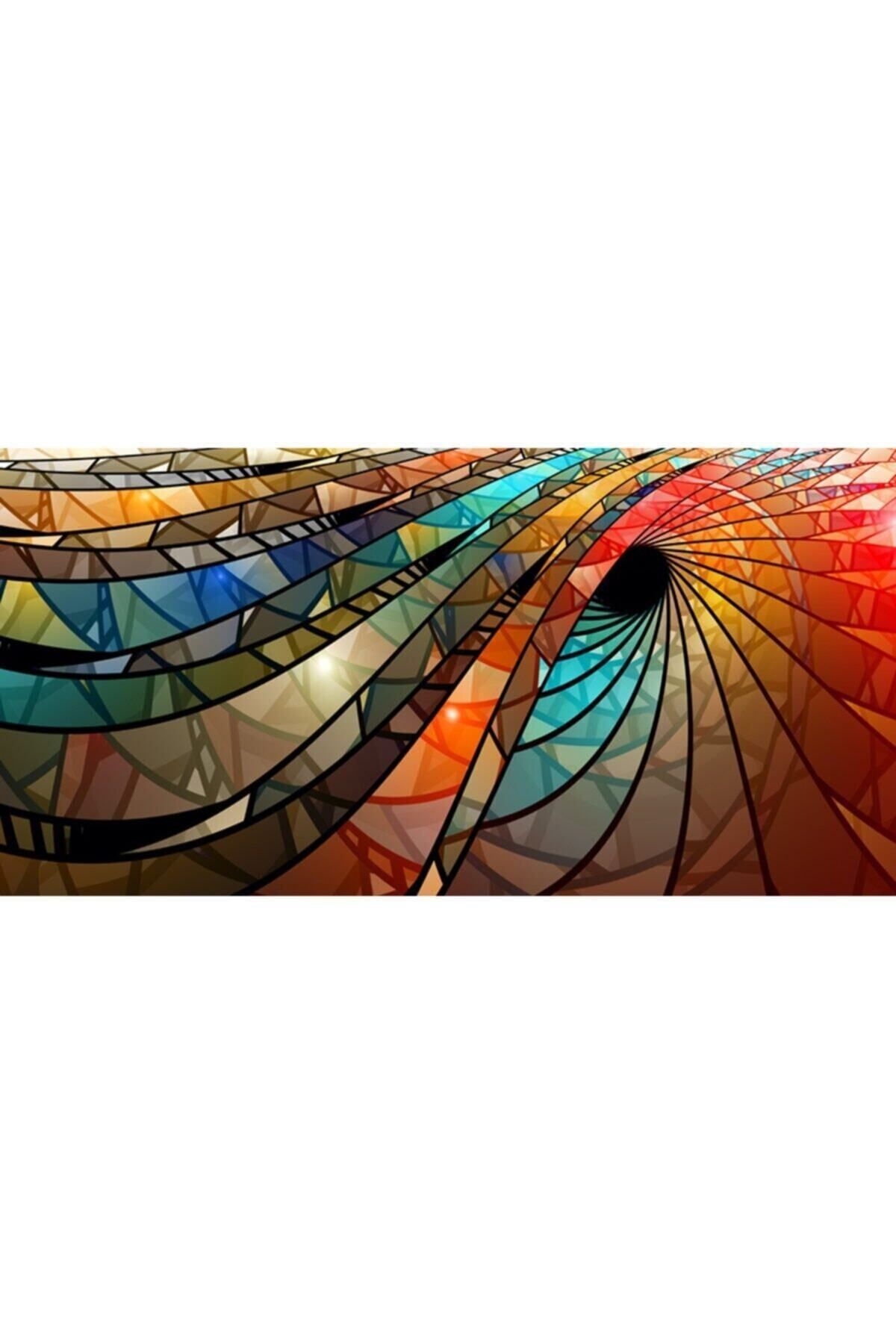 Genel Markalar Sanat Renkli Vitray Spiral | Elmas Mozaik Tablo | Mozaik Puzzle | 50x25 | E2020070