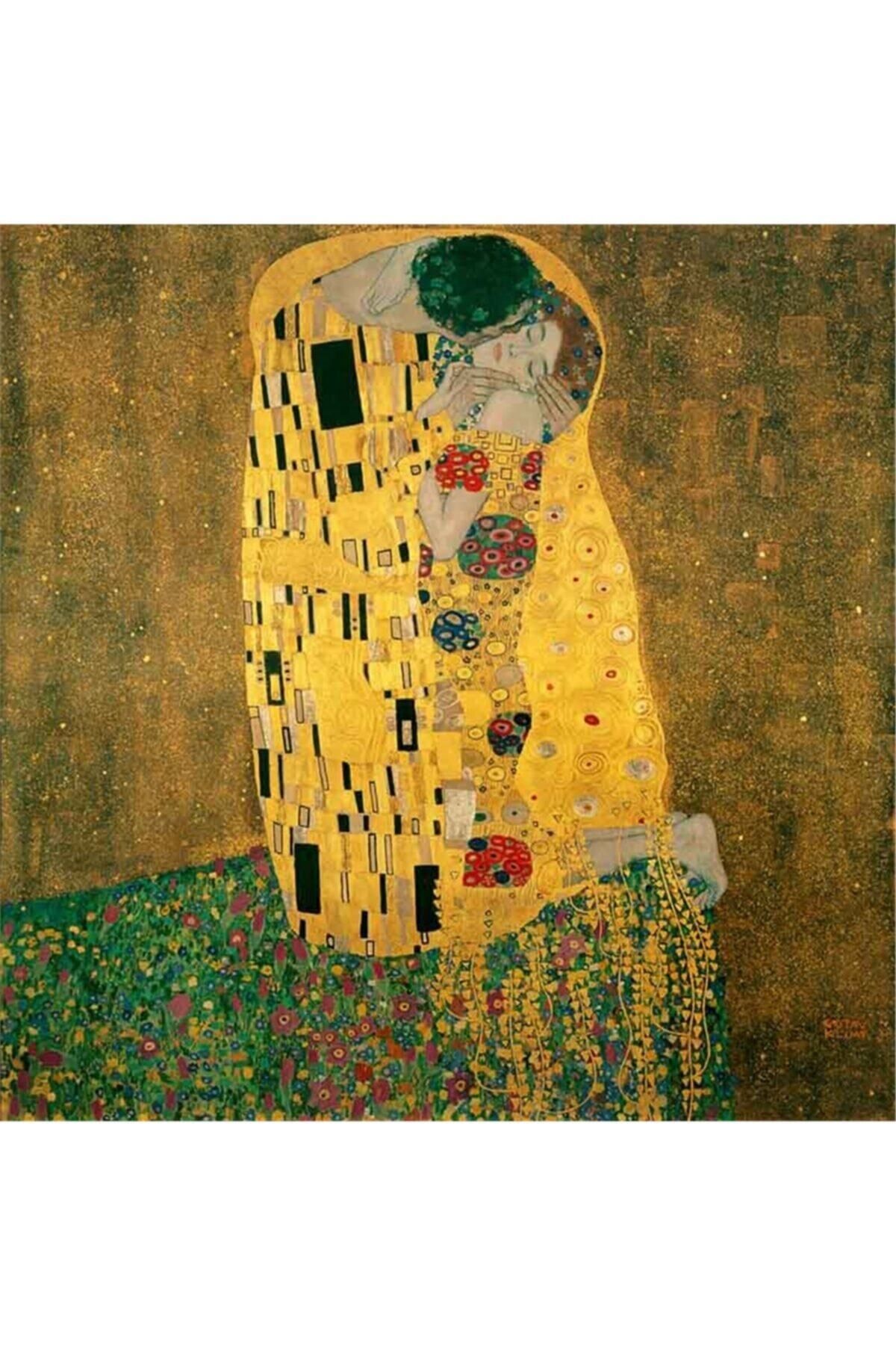 MOVAS Sanat Klimt - The Kiss (1908) | Elmas Mozaik Tablo | Mozaik Puzzle | 50x50 | E20201930m