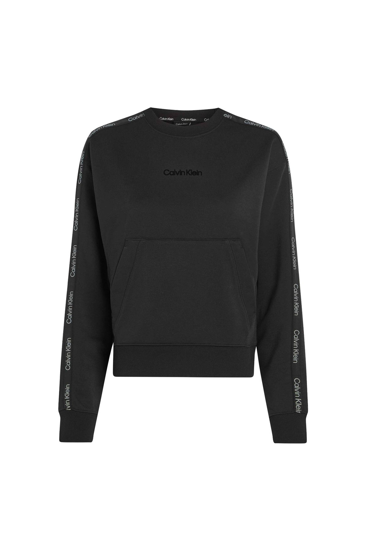 Calvin Klein Siyah Kadın Bisiklet Yaka Sweatshirt 00GWS4W341BAE-PW - Pullover Cropped