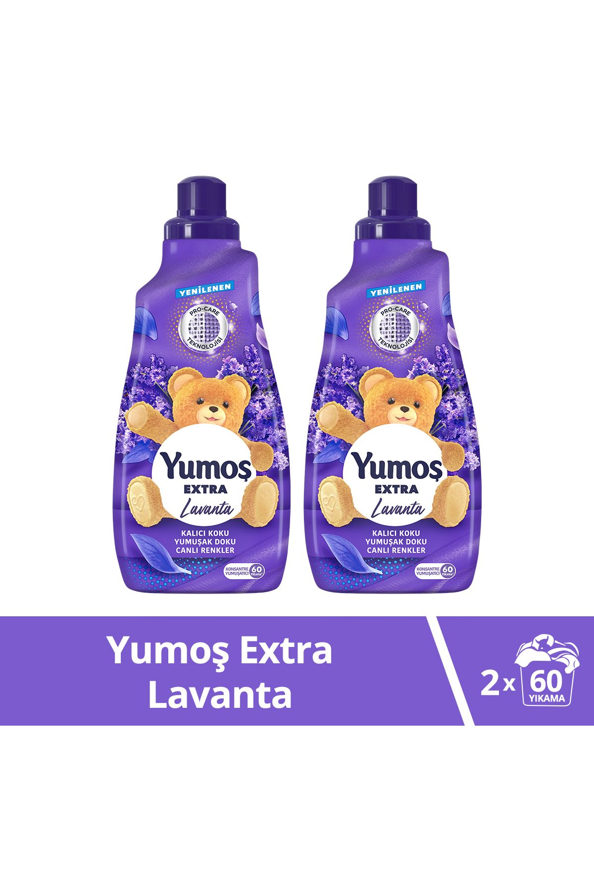 Yumoş Extra Konsantre Çamaşır Yumuşatıcısı Lavanta 1440 Ml 60 Yıkama 2 Adet