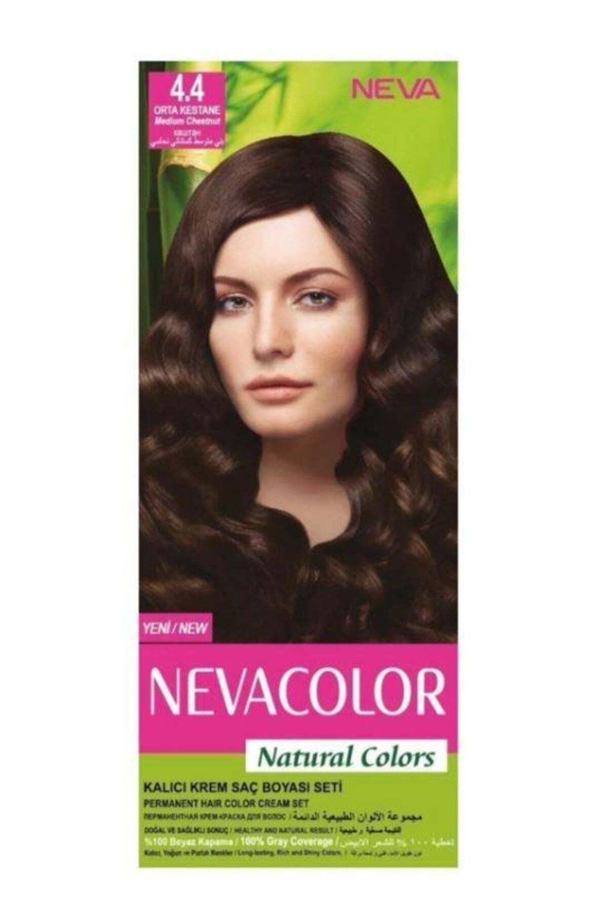 Neva Color Natural Saç Boyası Seti 4.4 Orta Kestane