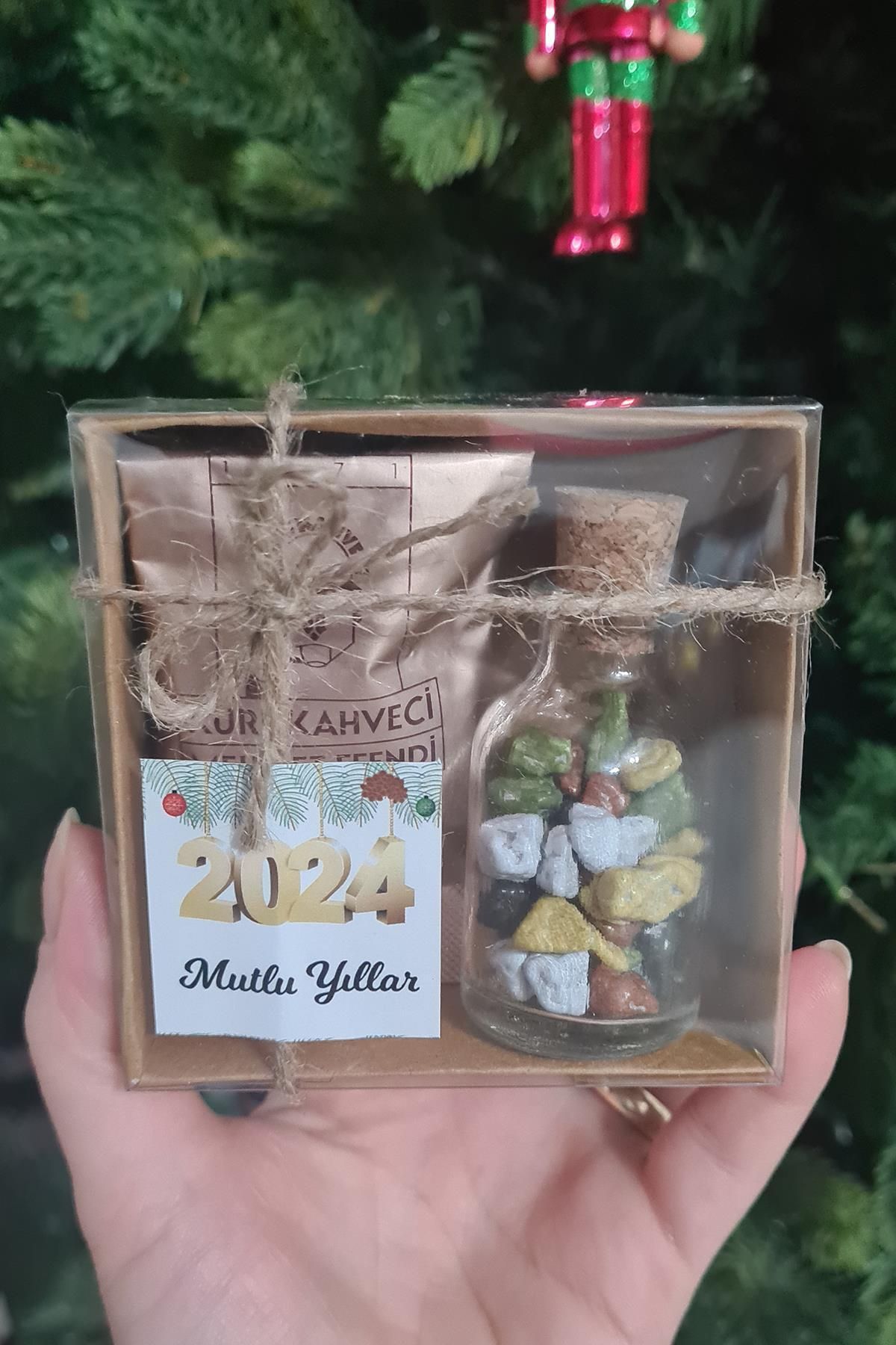 PEKSHOP Yılbaşı Hediyesi Türk Kahveli Çikolatalı Hediye Kutusu 5 Adet Set Yeni Yıl Hediyesi
