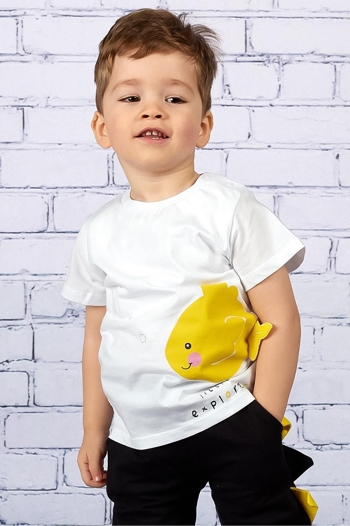 Zeyland Erkek Bebek Balık Baskılı T-shirt