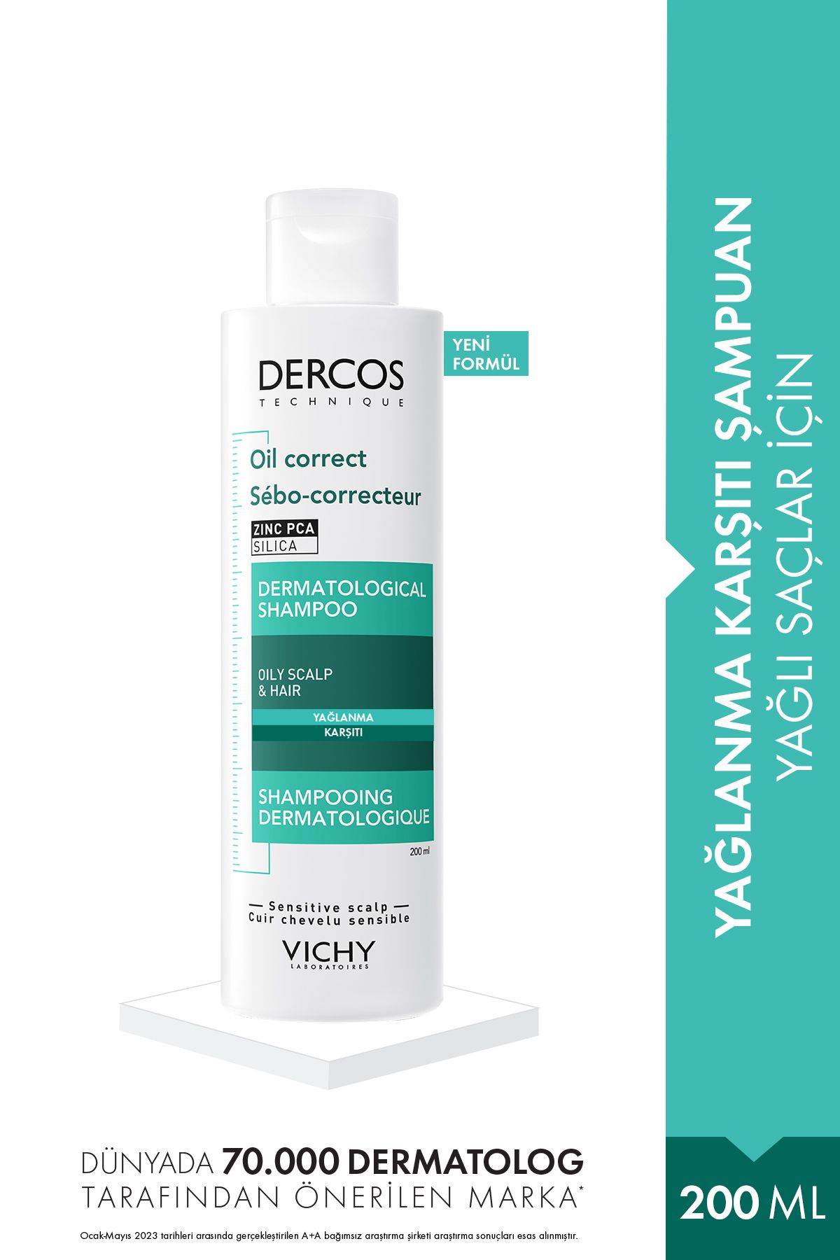 Vichy Dercos Oil Correct Aşırı Yağlanma Karşıtı Şampuan 200 ml