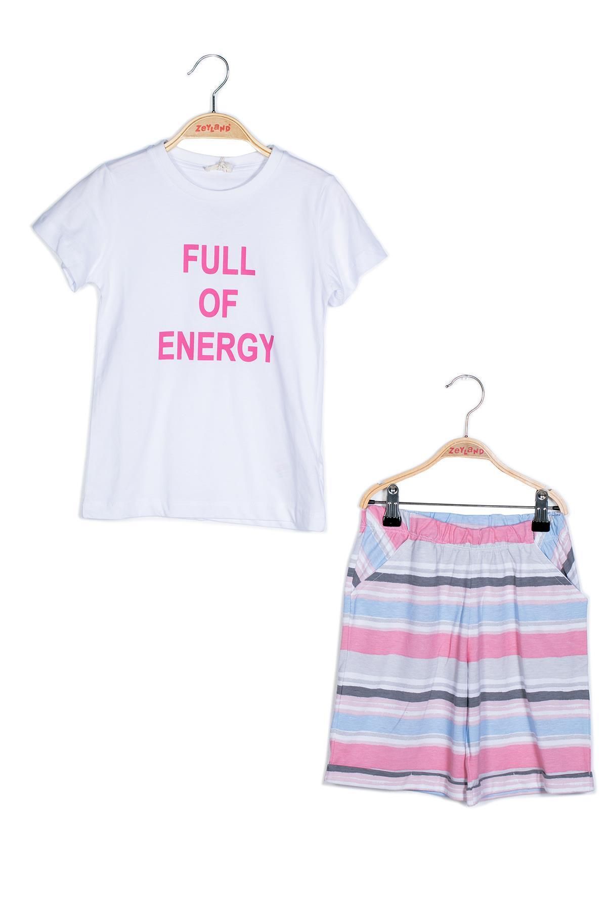Zeyland Kız Çocuk Full Of Energy Baskılı T-shirt ve Şort Takım