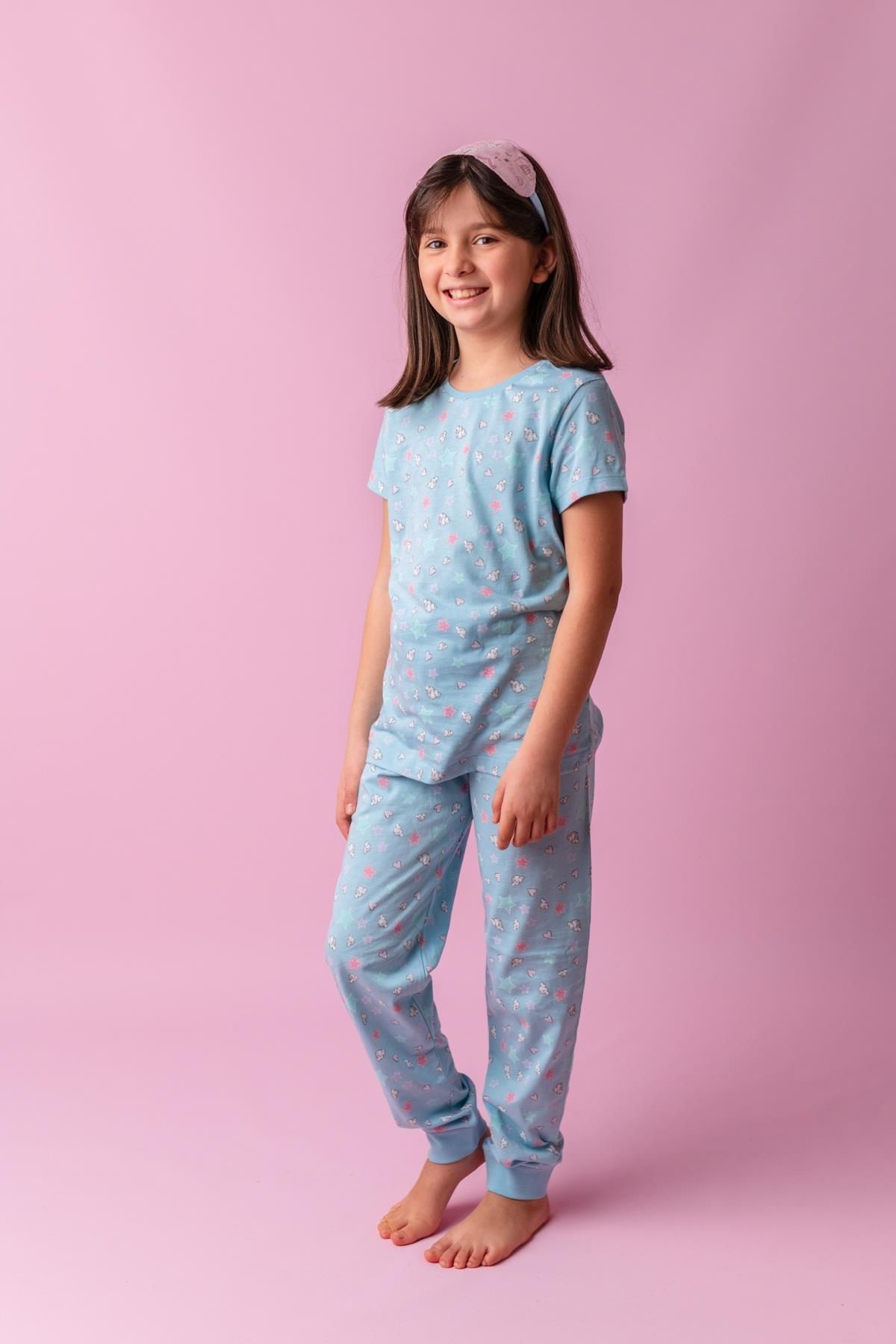 Zeyland Kız Çocuk Mavi Sky Pijama Takımı (5-12YAŞ)