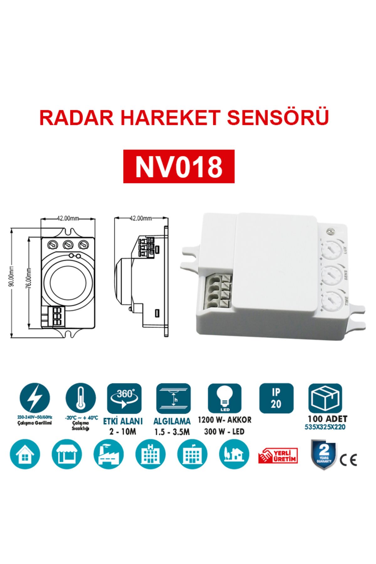 Novo Radar Hareket Sensörü (NV018)
