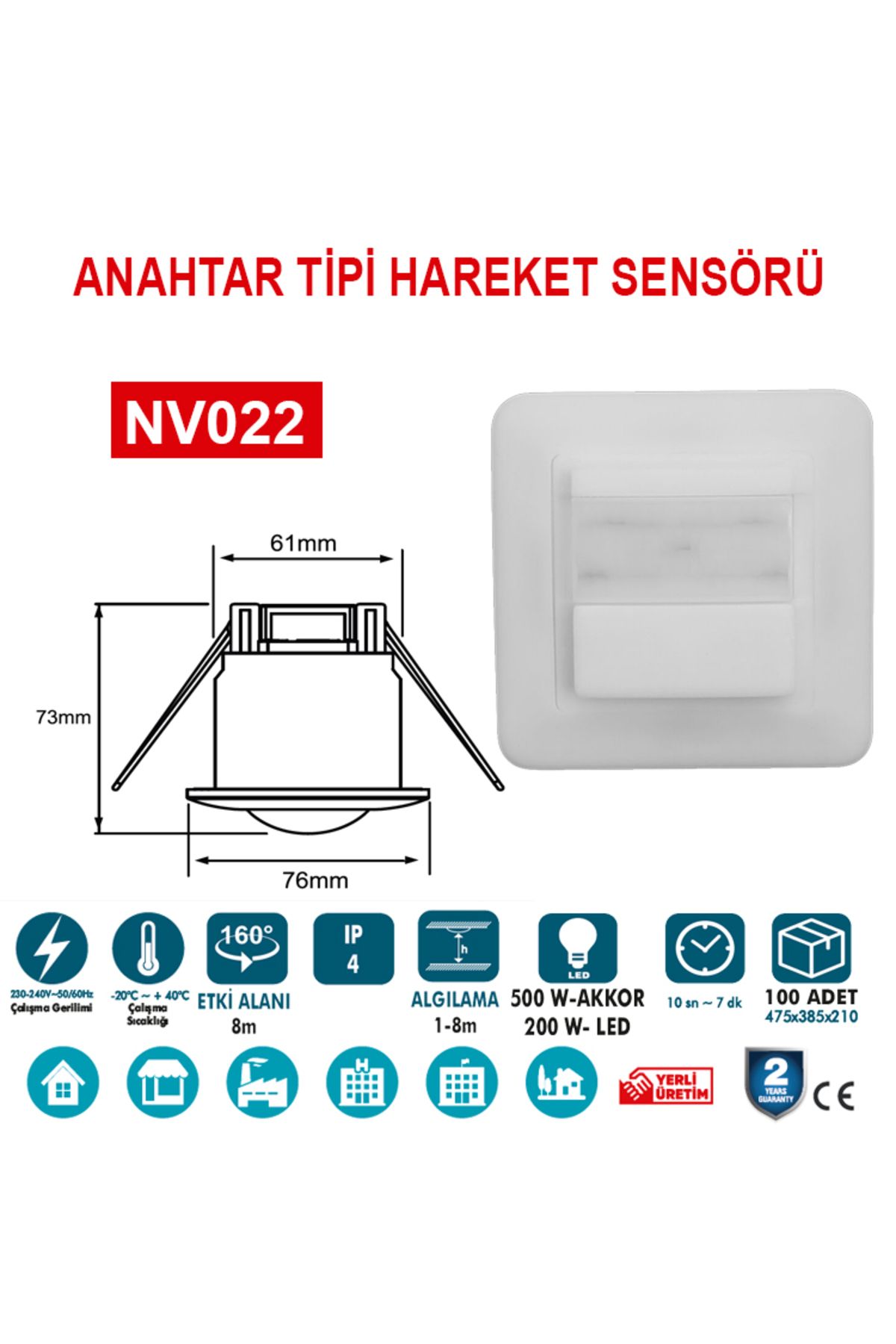 Novo Anahtar Tipi Hareket Sensörü (NV022)