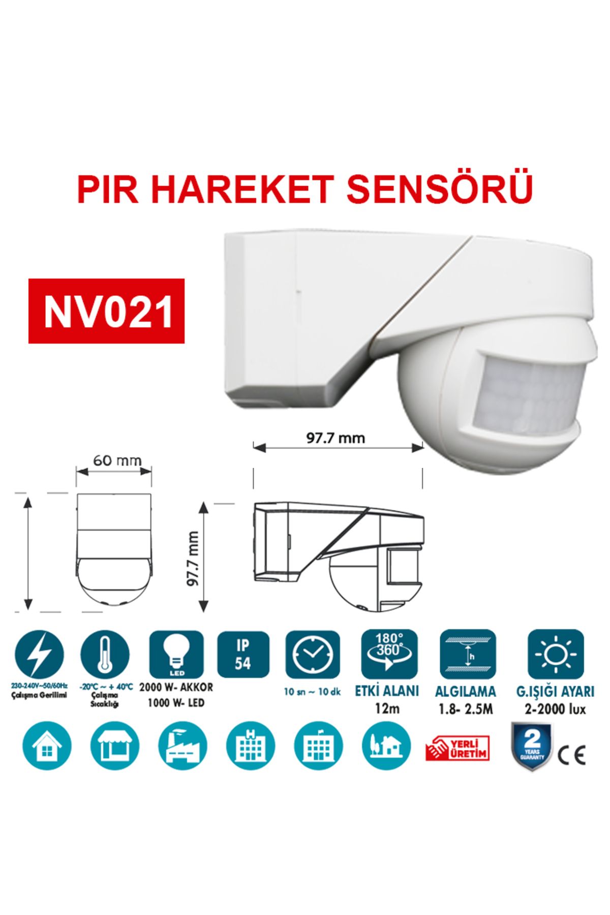Novo Pır Hareket Sensörü (NV021)