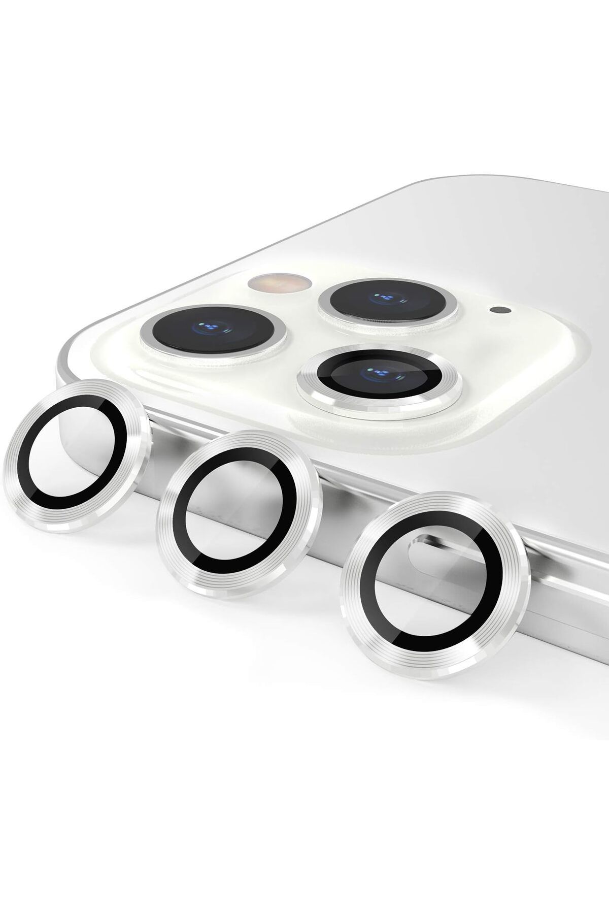Hanedanev Apple iPhone 12 Pro Max Uyumlu 9H Sertliğinde Temperli Cam Kamera Lens Koruyucu - HD Kalite