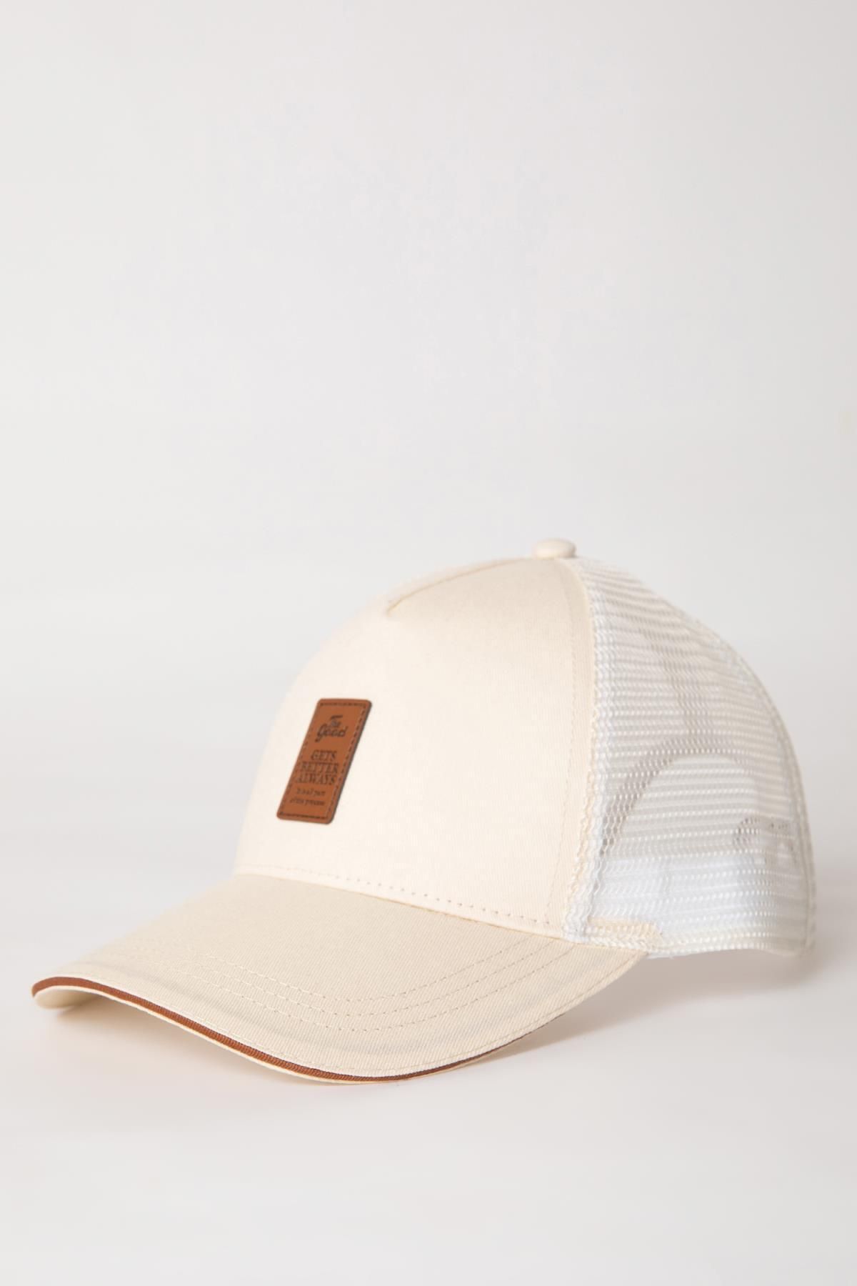 Defacto Erkek Etiket Baskılı Dokuma Beyzbol Basketbol Şapkası B7990AX24SM