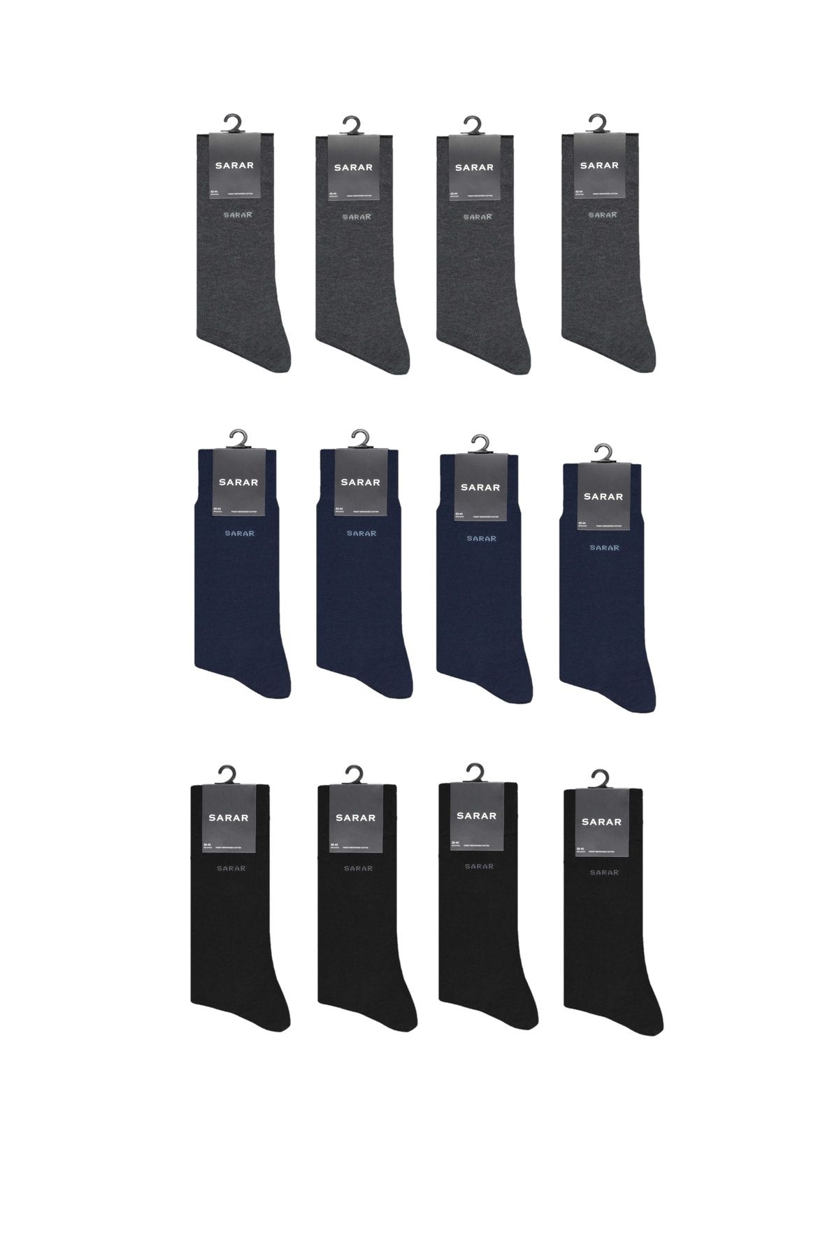 CCS Sarar 12 Çift Erkek Pamuk Karışık Siyah Renk Çorap