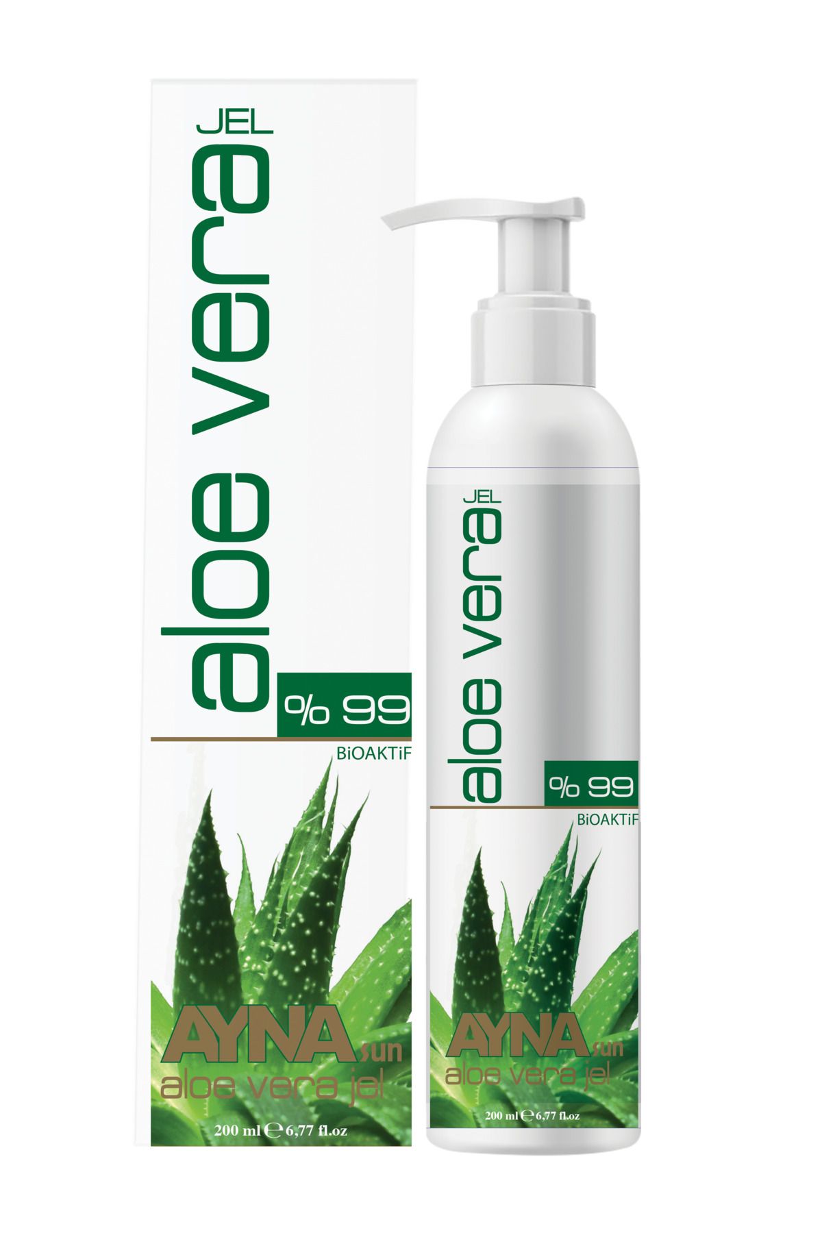 Ayna Sun Aloe Vera Jel Tüm Cilt Tipleri Için Nemlendirici 200 ml %99 Bioaktif