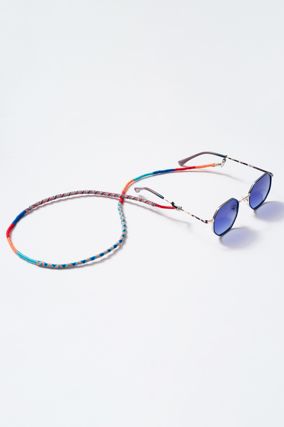 Hippi Pomegranate Renkli 70 Cm El Emeği Örgülü Özel Tasarım Yapılı Unisex Gözlük Ipi Aksesuarı