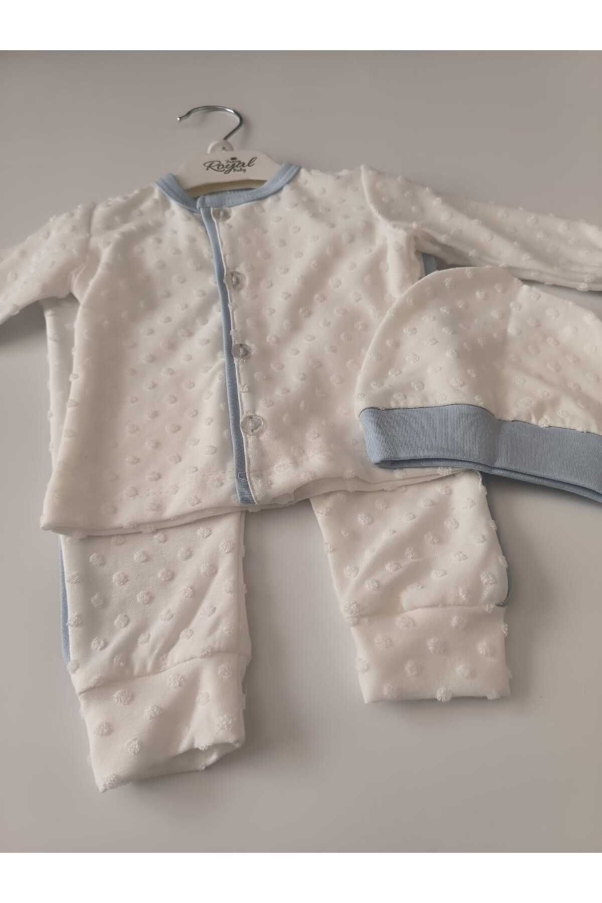 STELLA BUTİK Bebek Şapkalı Pijama Takımı %100 doğal anti alerjenik