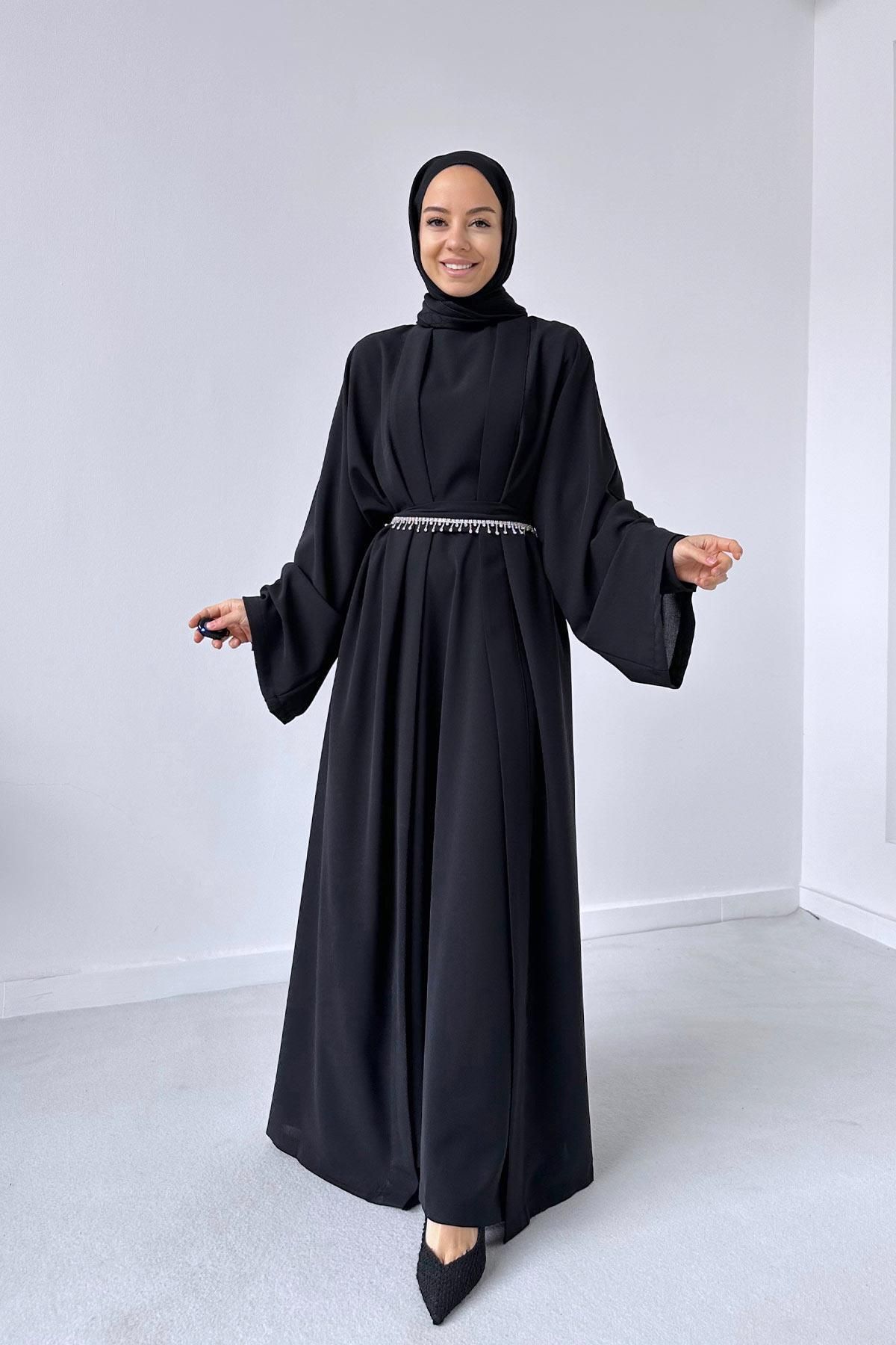 Ka Hijab Abaya İkili Takım - Siyah