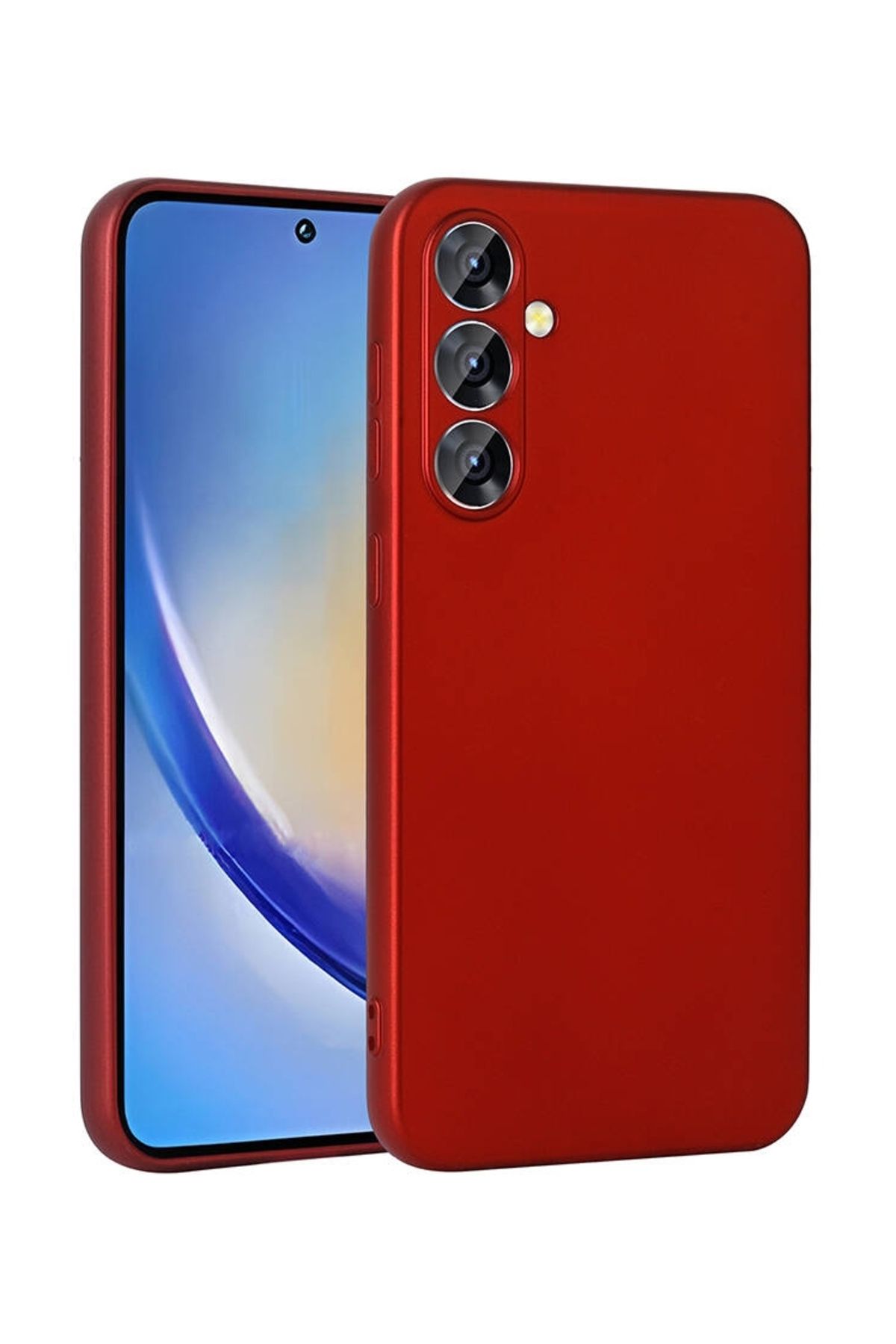 Mobilcadde Samsung Galaxy A35 Mat Kırmızı Silikon Kılıf