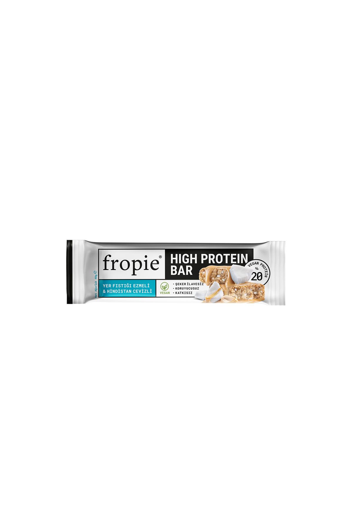 FROPİE Vegan High Protein Bar - Yer Fıstığı Ezmeli & Hindistan Cevizli 40gr