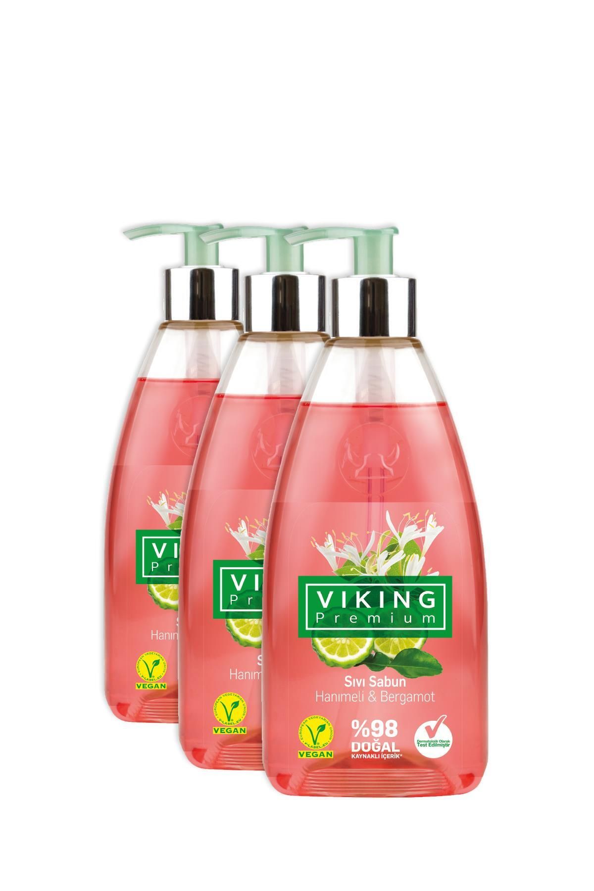 Viking Premium Sıvı Sabun Hanımeli&Bergamot 500 ml 3 Adet
