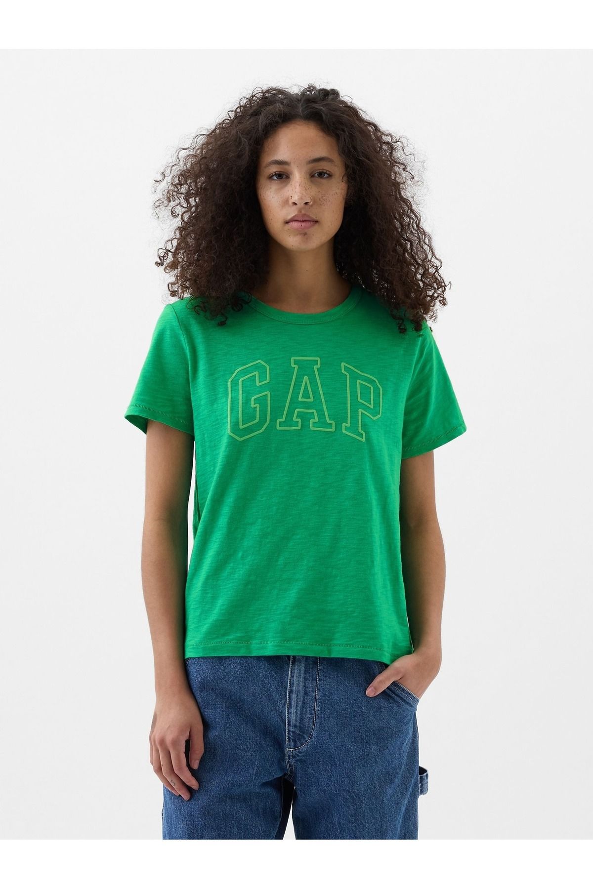 GAP Kadın Yeşil Gap Logo T-Shirt
