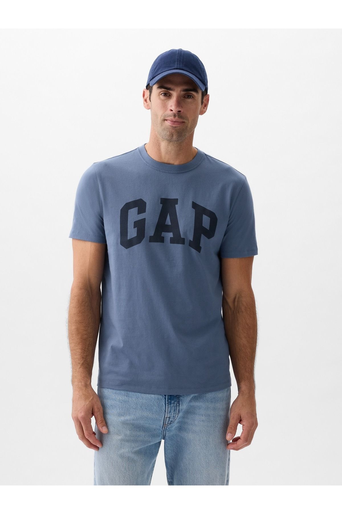 GAP Erkek Mavi Gap Logo T-Shirt